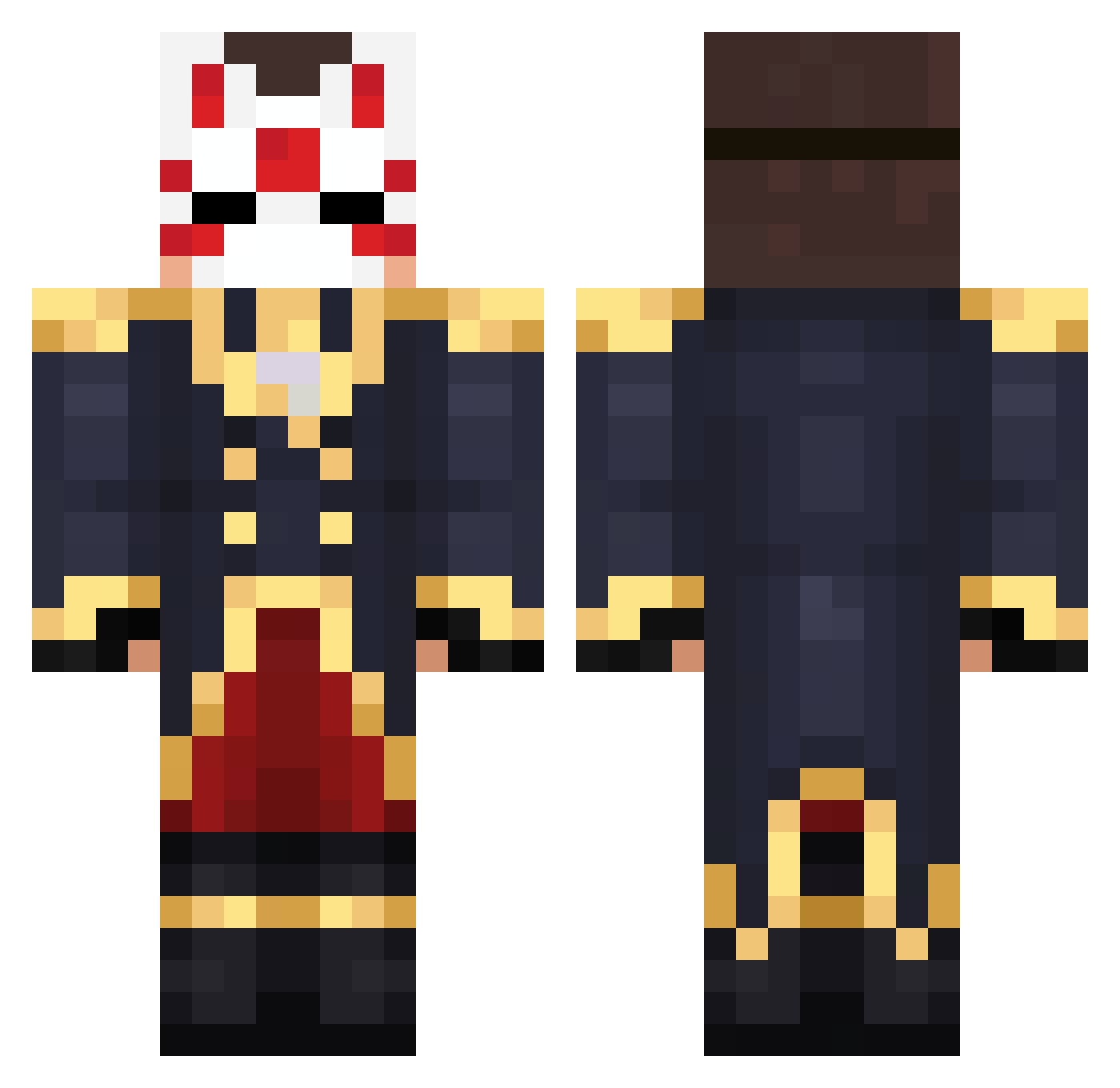 Wollven Minecraft skin, front and back view