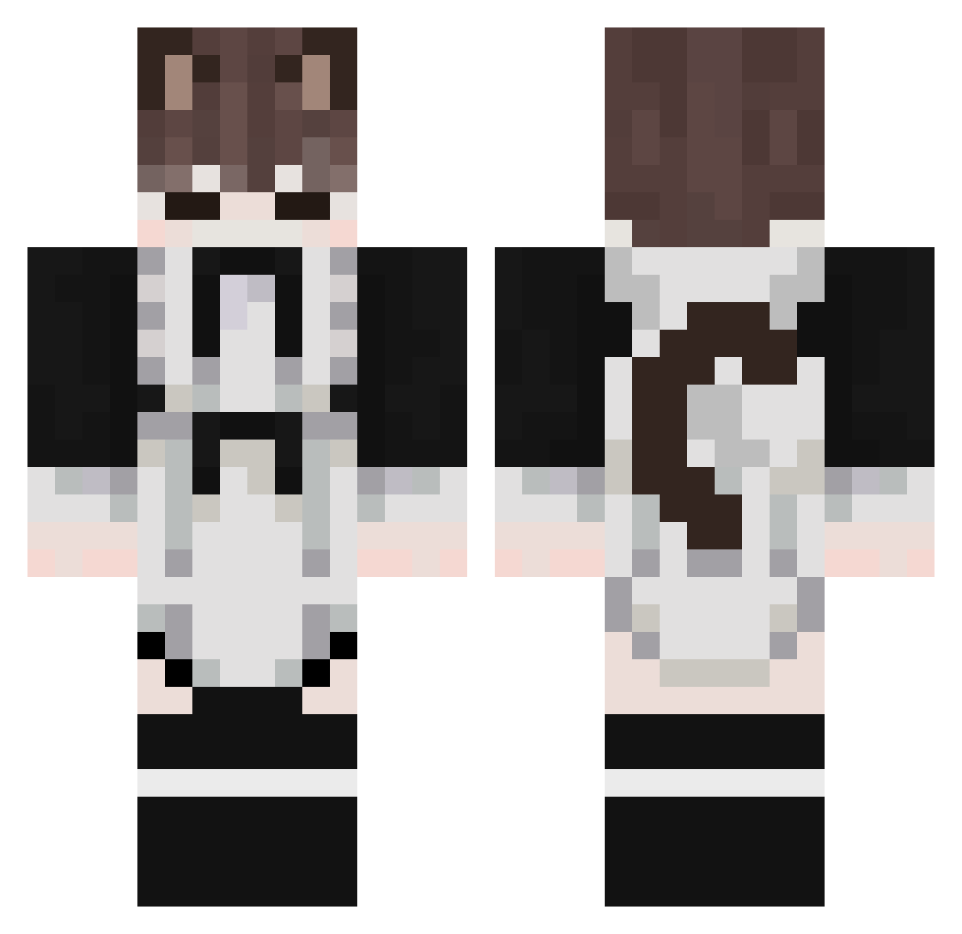 Niuugga Minecraft skin, front and back view