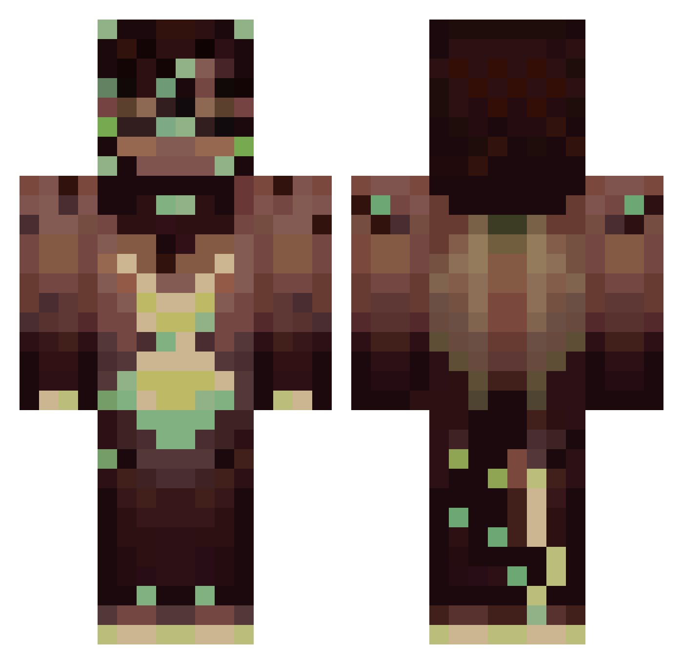 HAVOCWARE Minecraft skin, front and back view