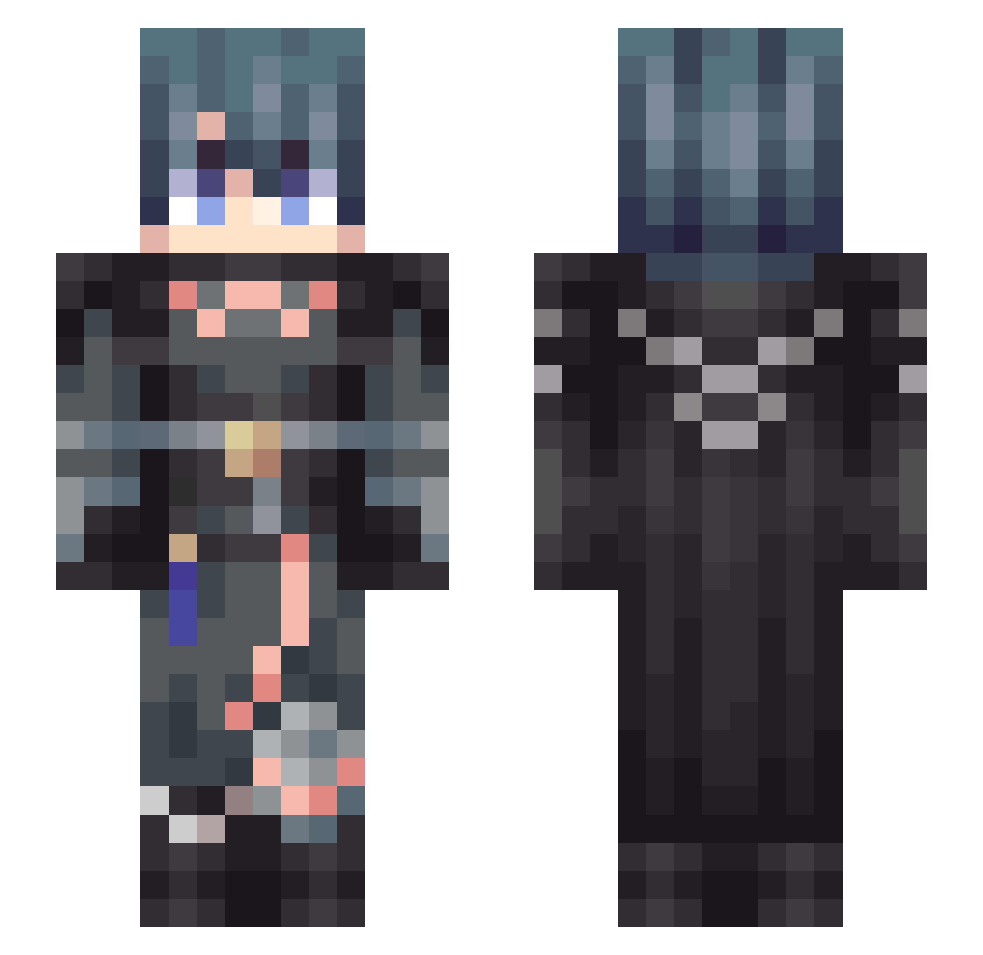 Akhilknowsdawae Minecraft skin, front and back view