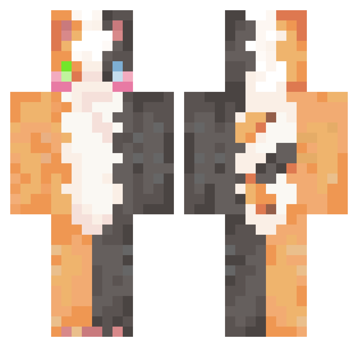_Chiddle Minecraft skin, front and back view