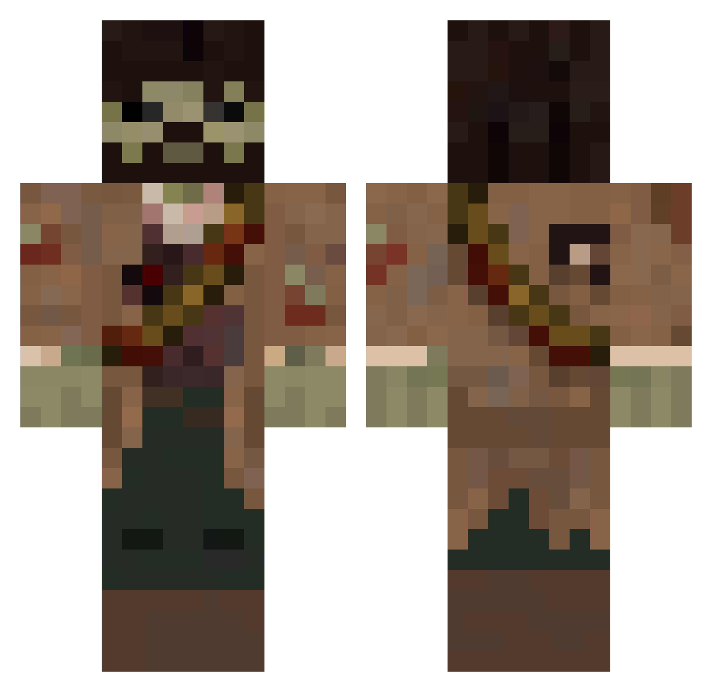 Roc_Destructo Minecraft skin, front and back view