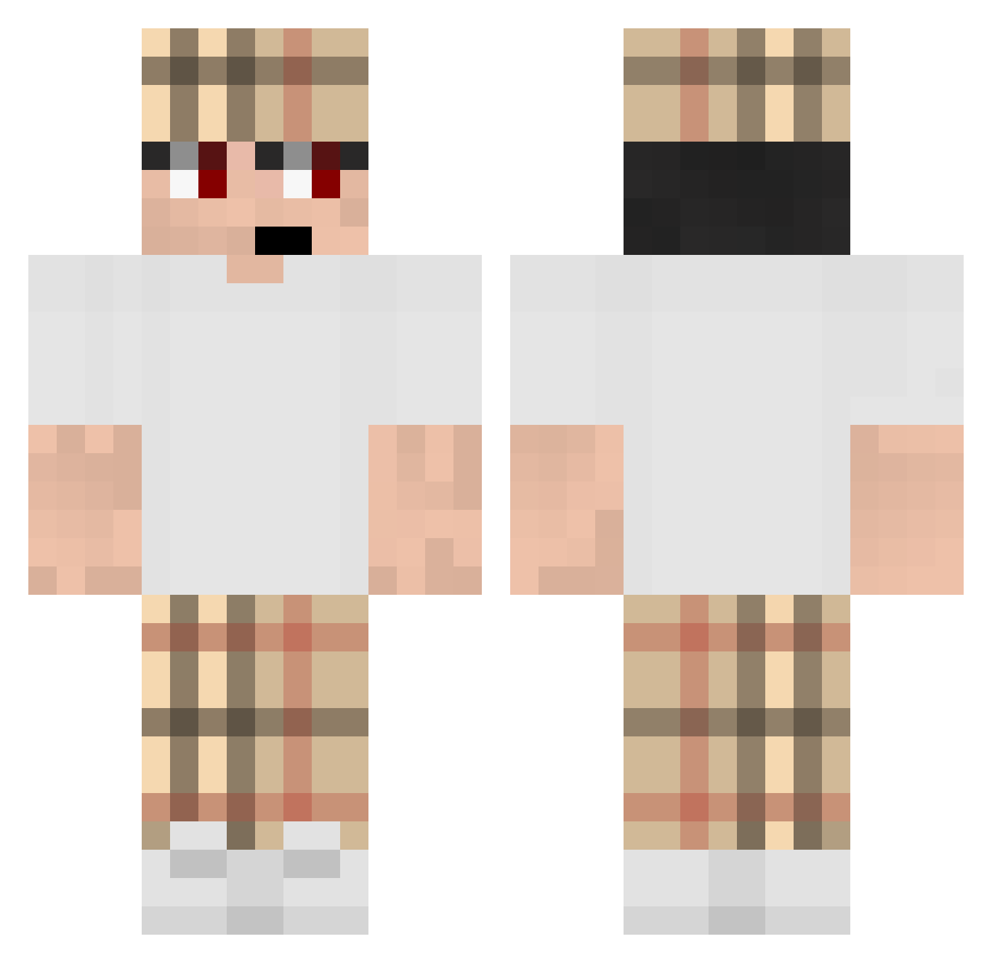 tramperoo Minecraft skin, front and back view