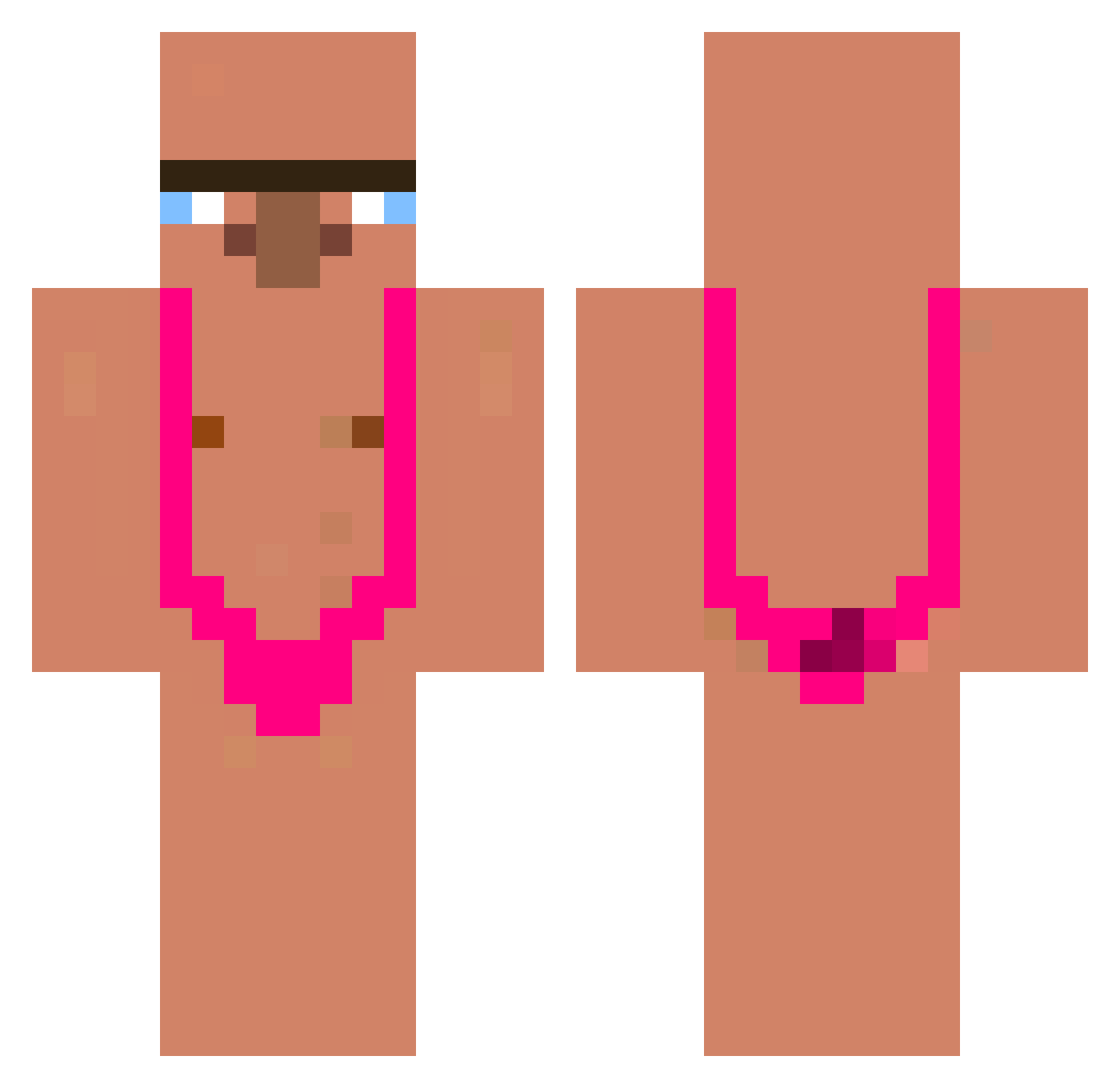 Pemdee Minecraft skin, front and back view