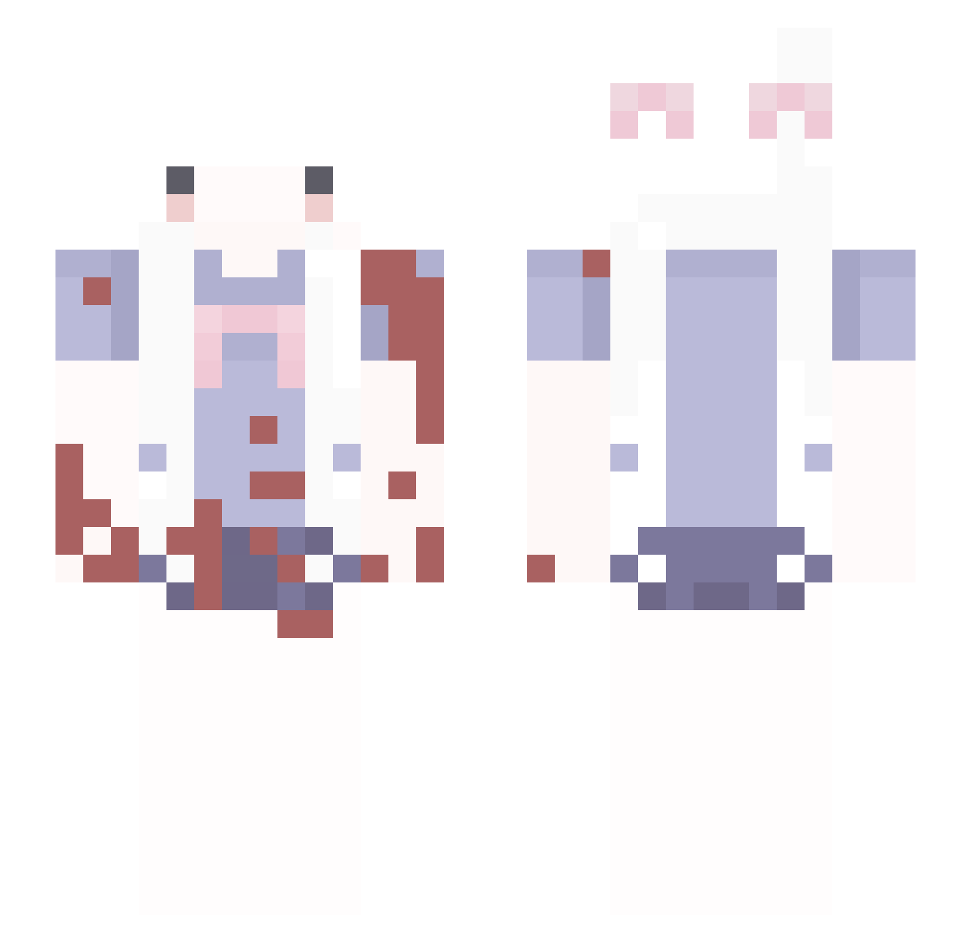XingNu Minecraft skin, front and back view