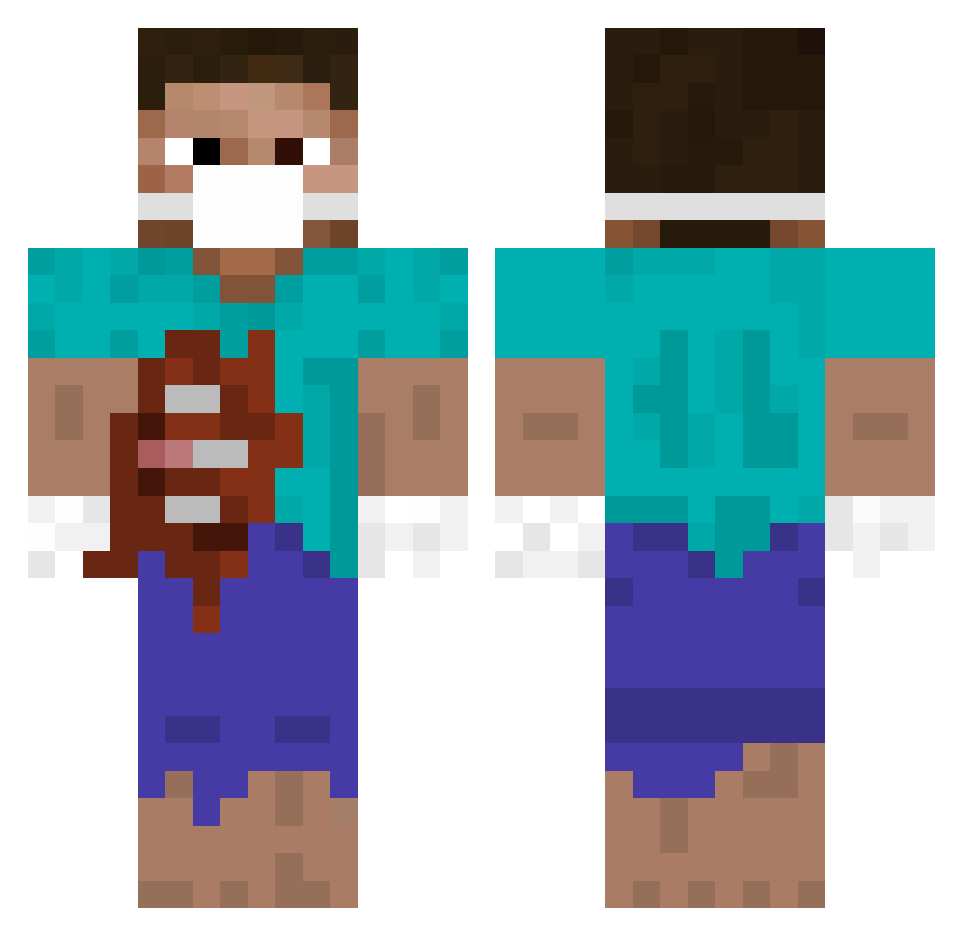 ItZ_SleDge Minecraft skin, front and back view