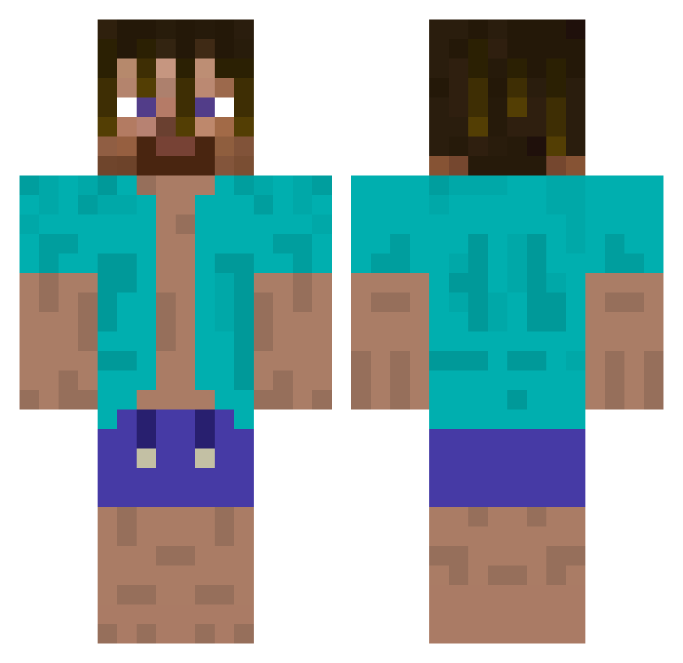 specimen55 Minecraft skin, front and back view