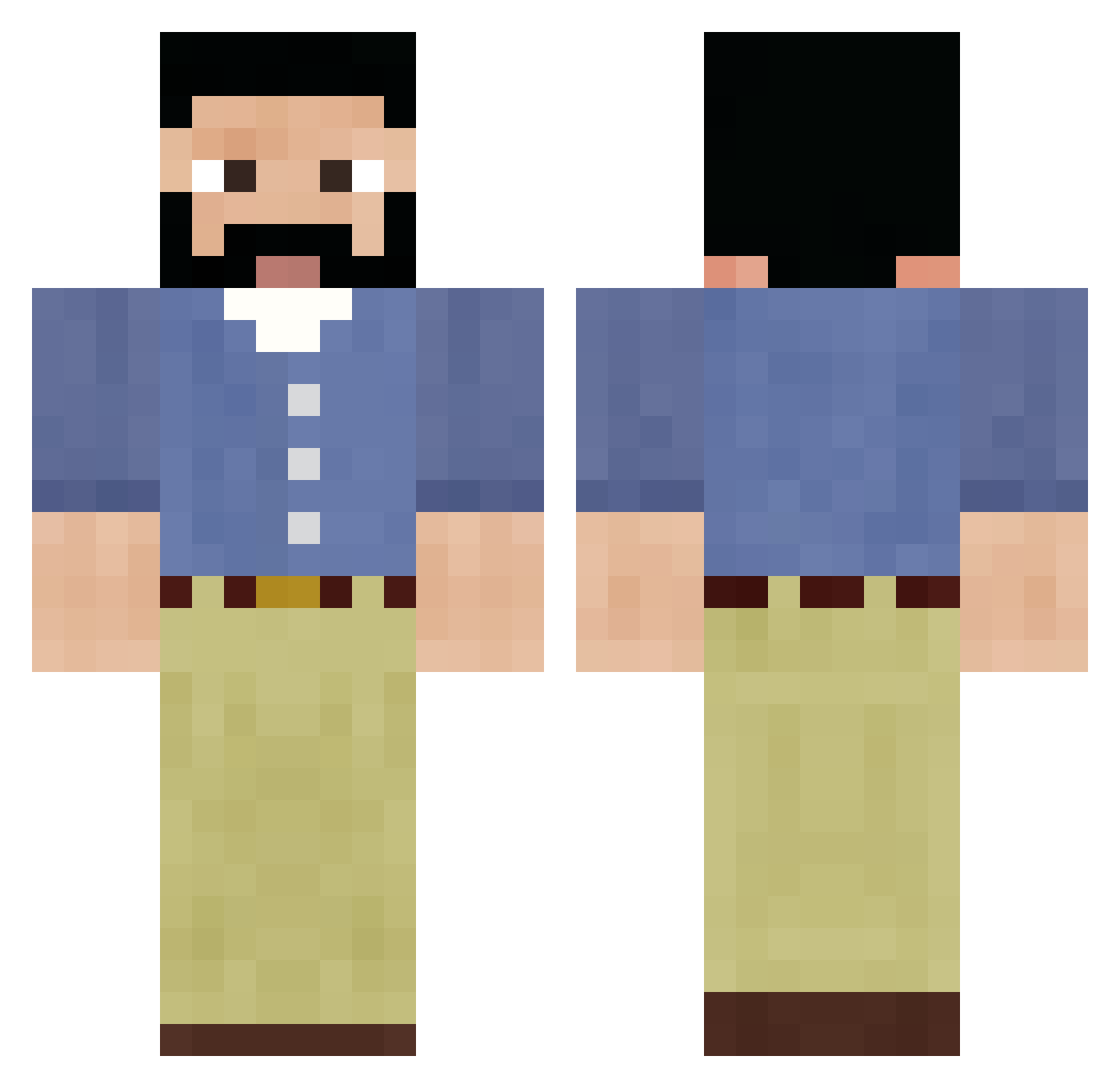 viticulturist Minecraft skin, front and back view