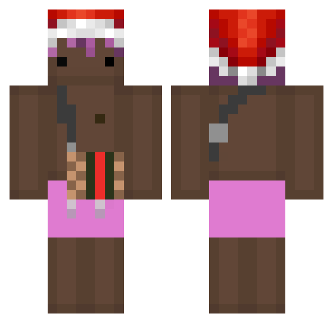 ImReality Minecraft skin, front and back view