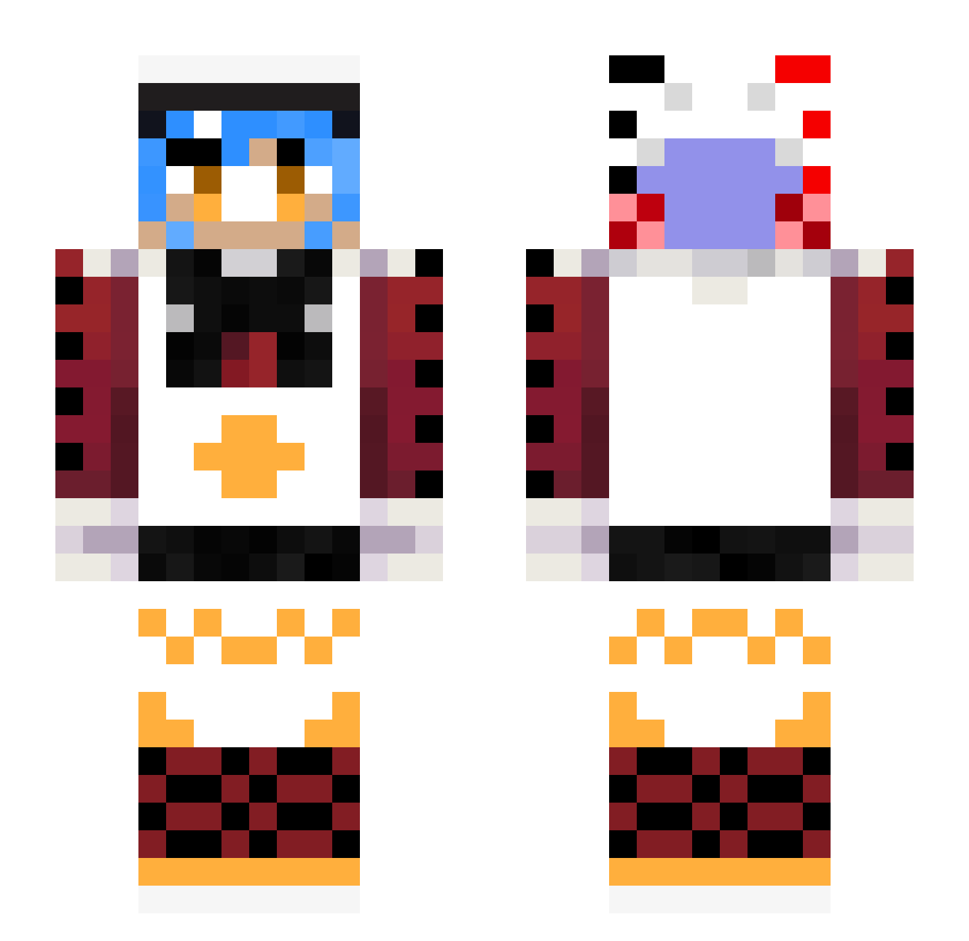 Yuukimiya_ Minecraft skin, front and back view