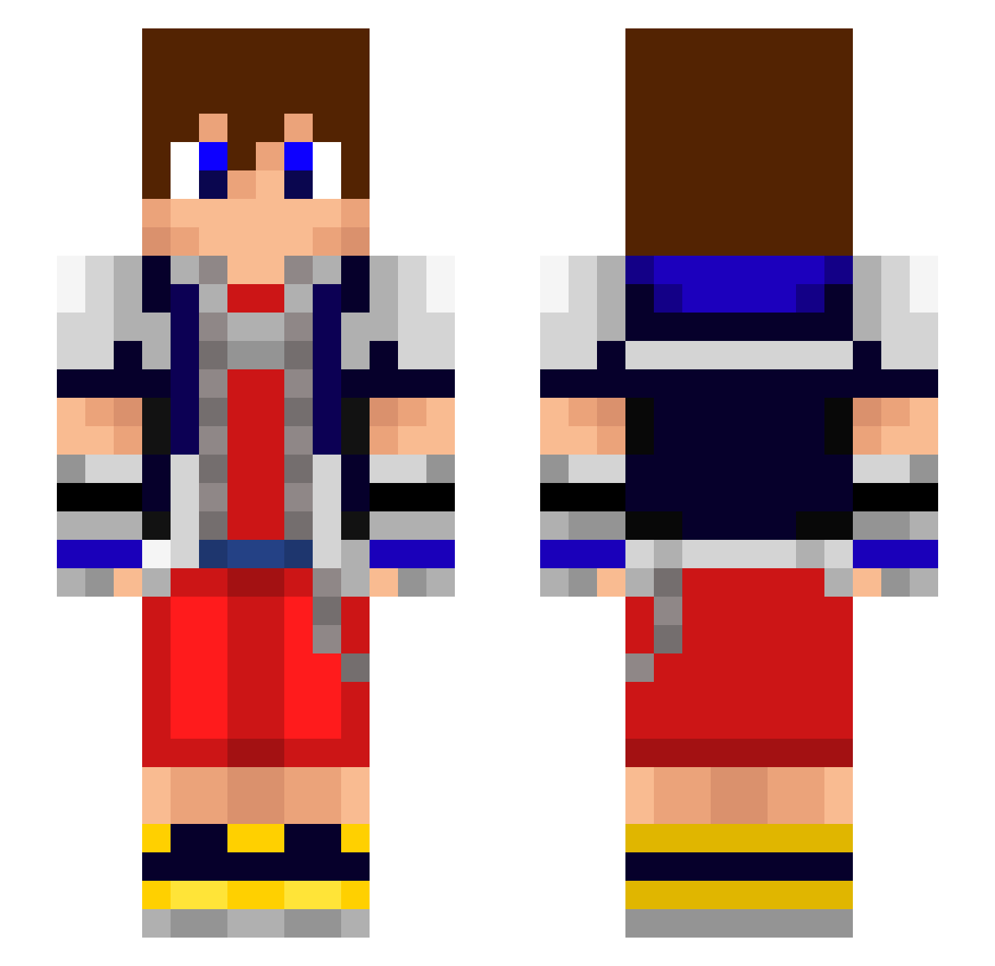 DuncR Minecraft skin, front and back view