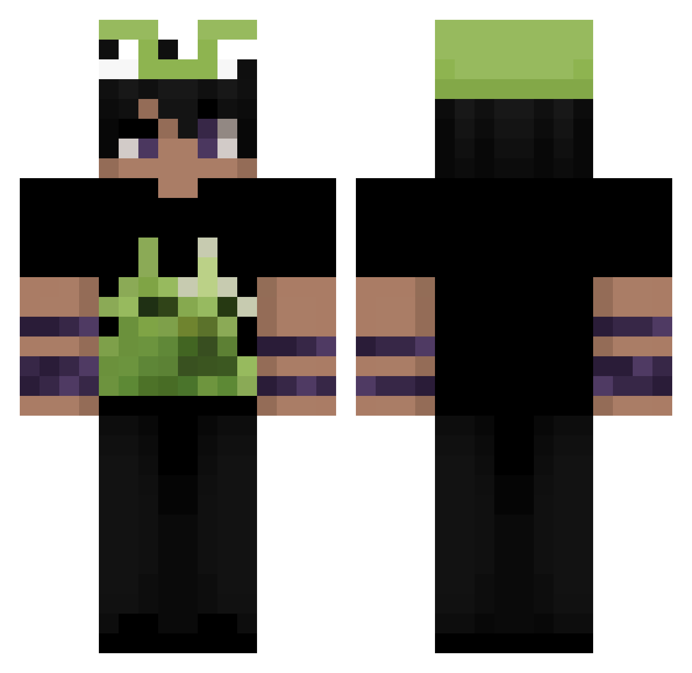 Varyk Minecraft skin, front and back view