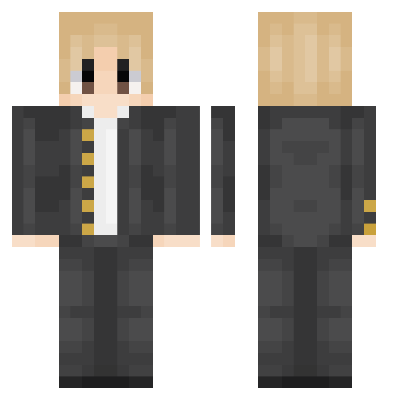 Linavow Minecraft skin, front and back view