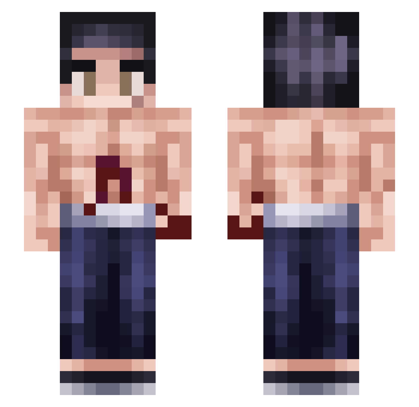 Vallele Minecraft skin, front and back view