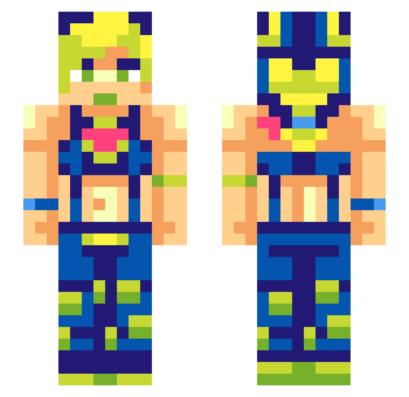 phyeed Minecraft skin, front and back view