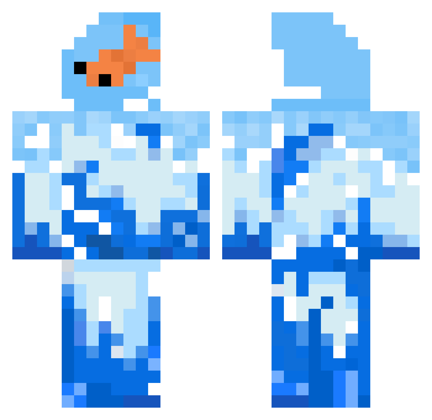 uh3t Minecraft skin, front and back view