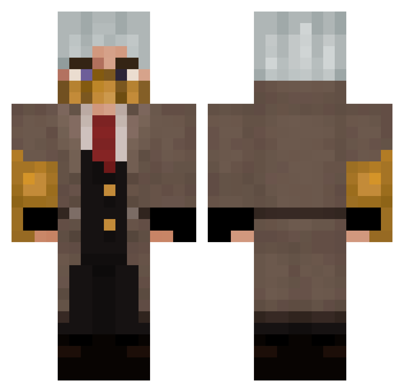 ammbre Minecraft skin, front and back view