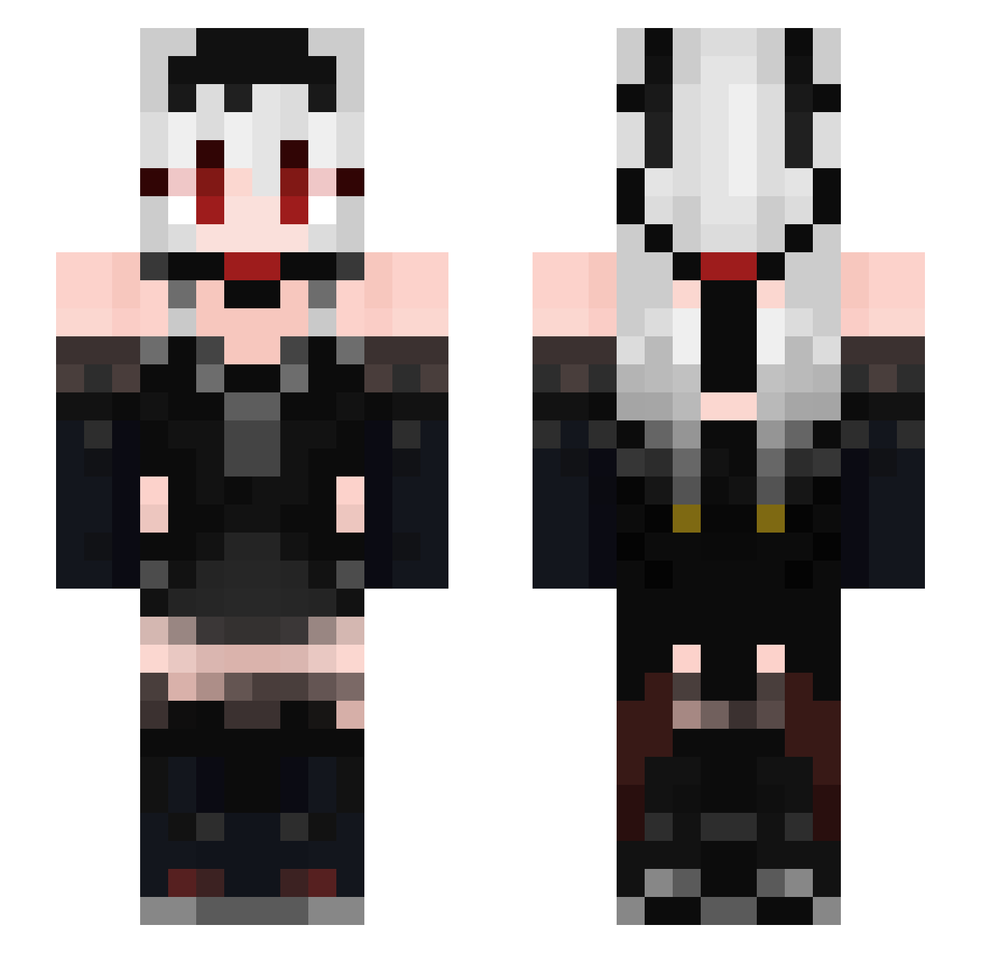 Jetavie Minecraft skin, front and back view