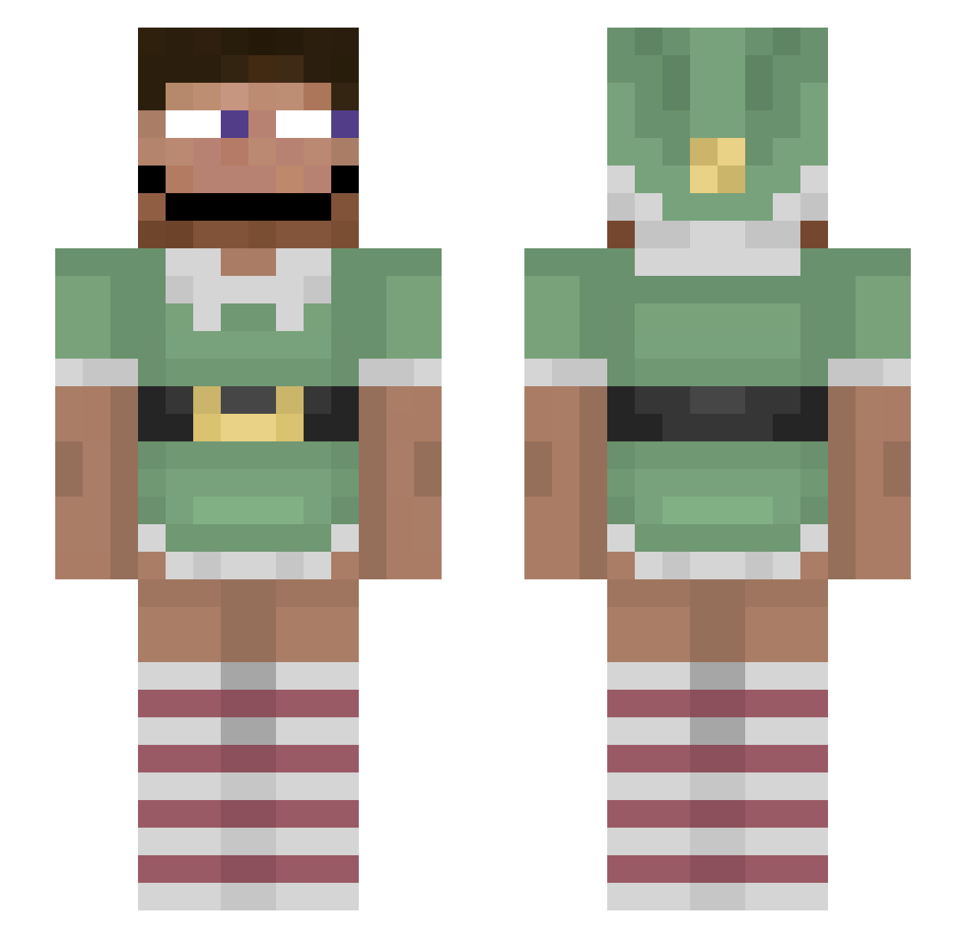 RuRuRemen Minecraft skin, front and back view