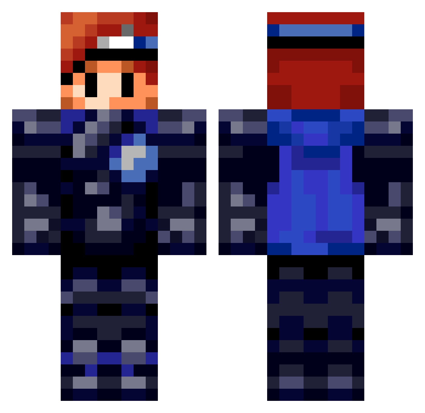 Broxigav Minecraft skin, front and back view