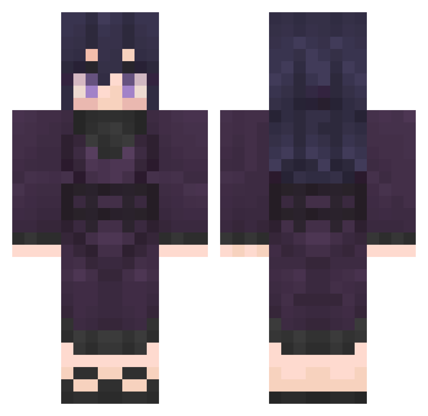 RenQuo Minecraft skin, front and back view