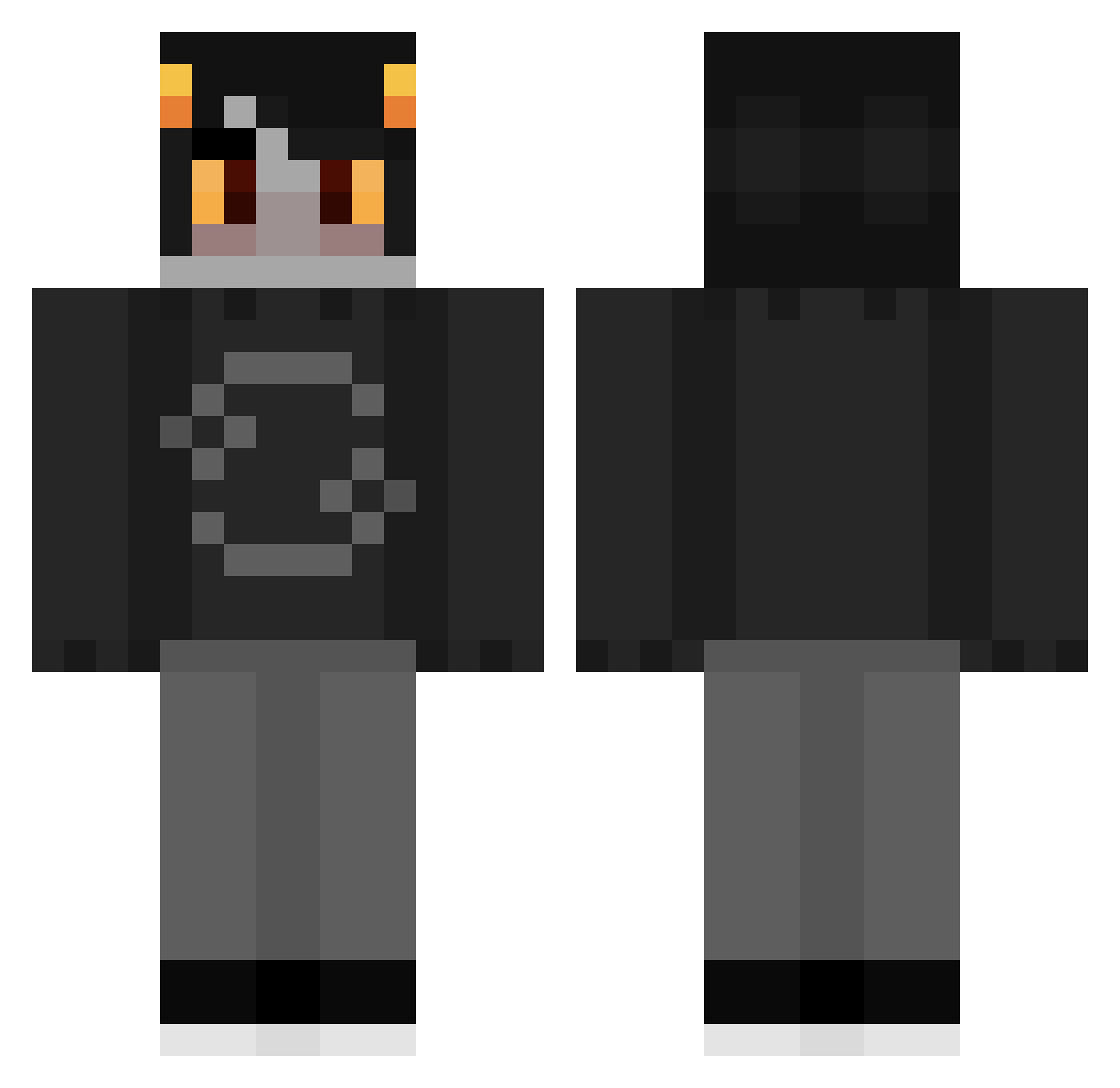 Pencilg0n Minecraft skin, front and back view