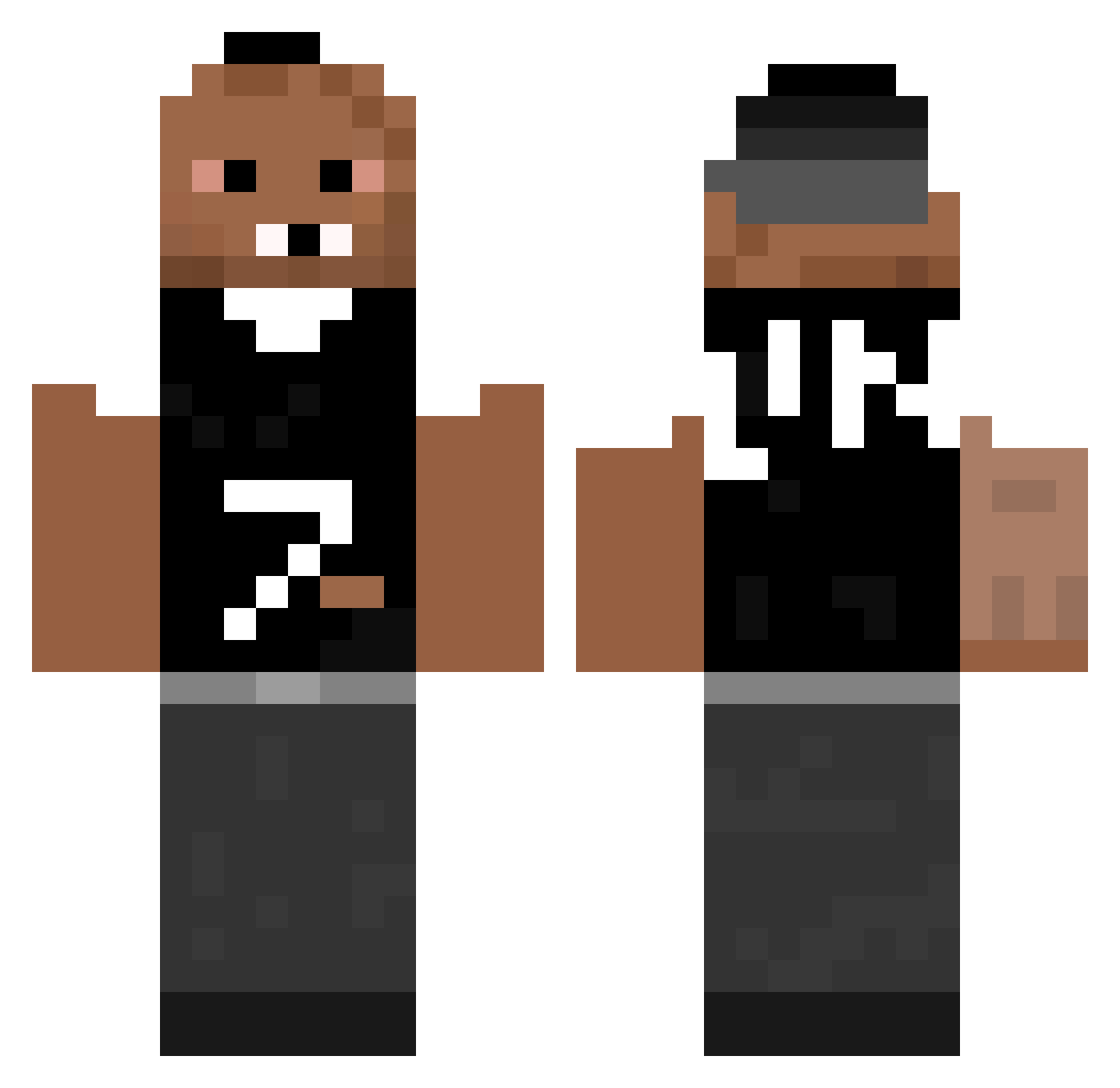 Aure0808 Minecraft skin, front and back view