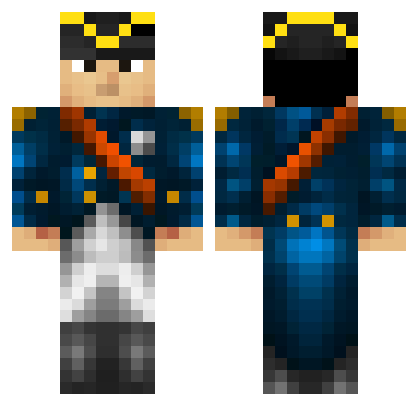 ArtEven Minecraft skin, front and back view