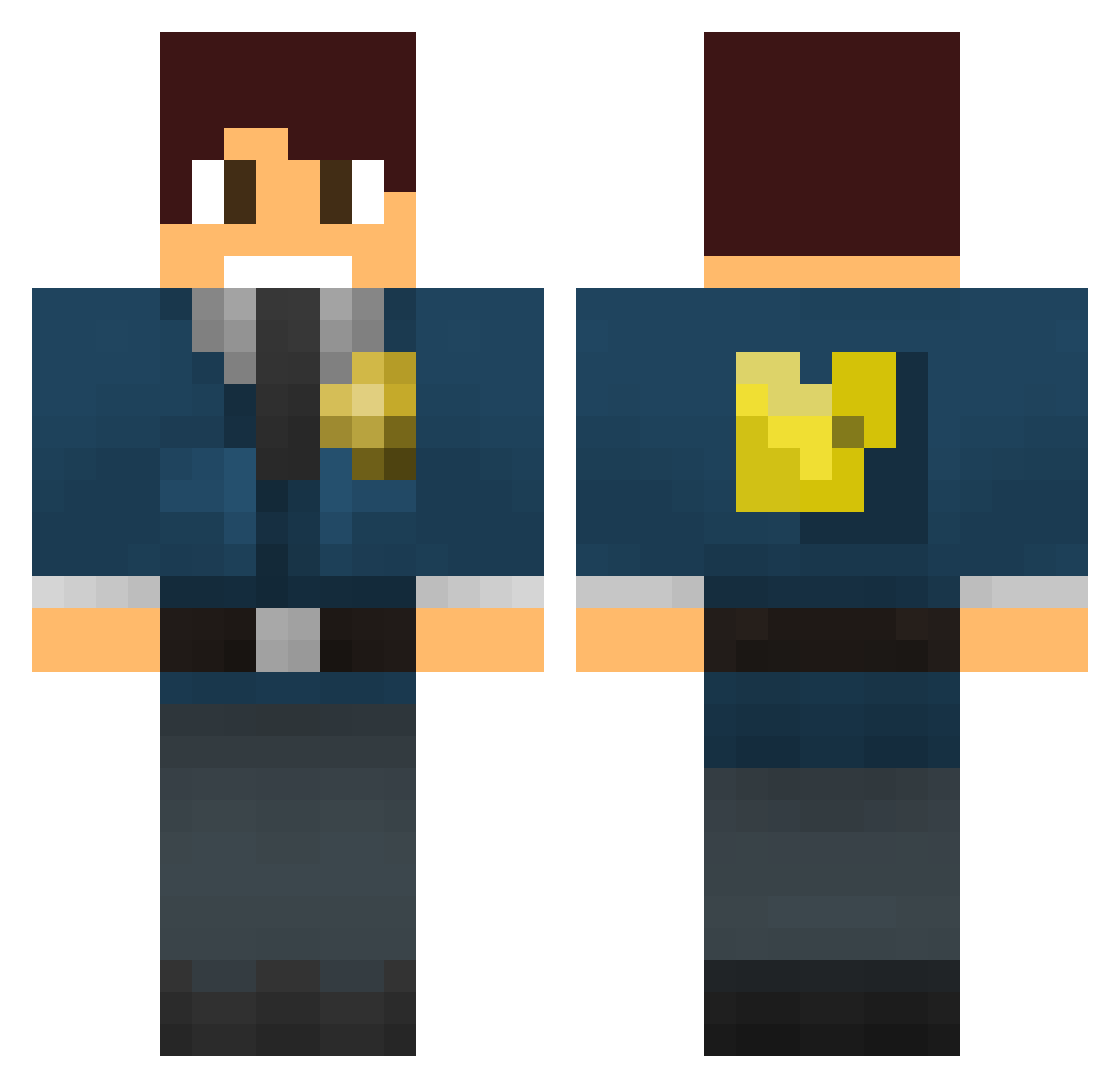 UltraMensch Minecraft skin, front and back view