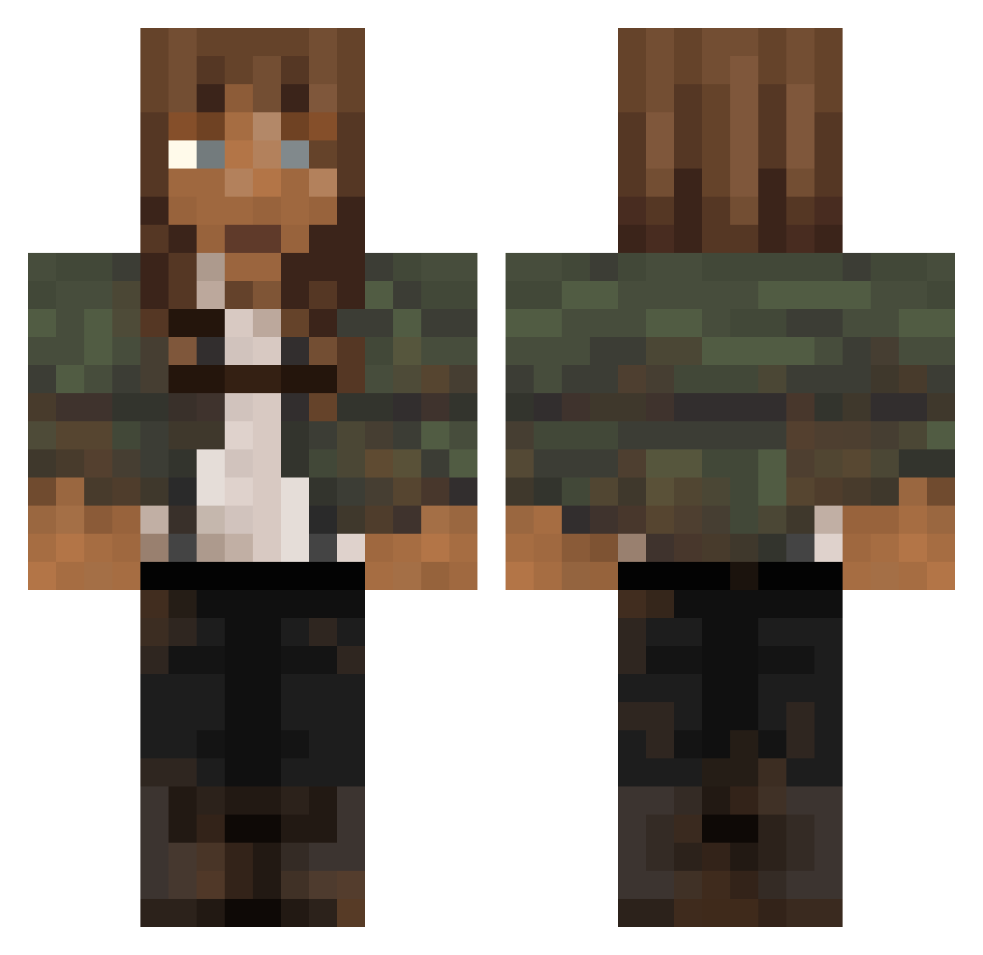 KaninNCo Minecraft skin, front and back view