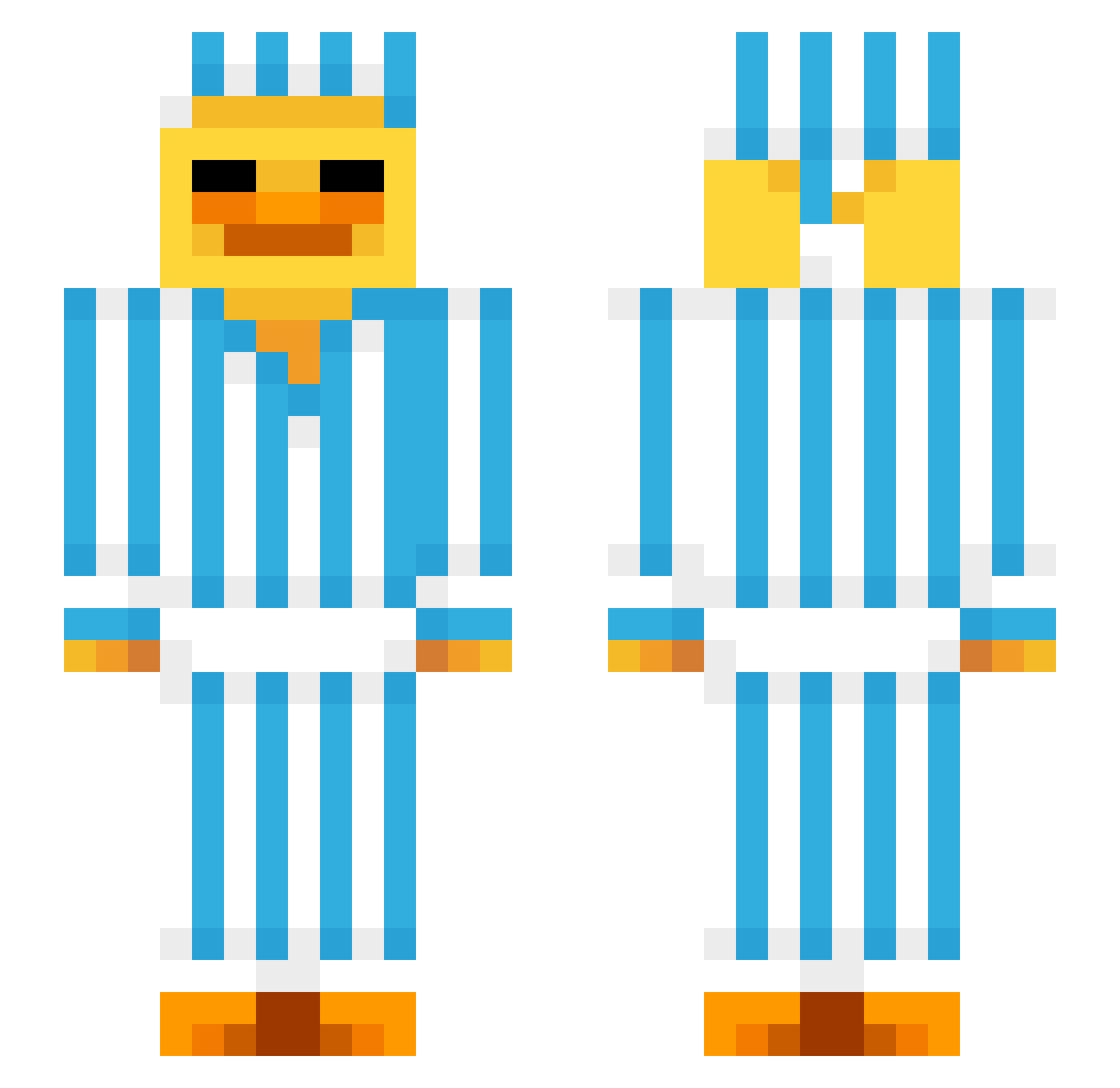 ray1u Minecraft skin, front and back view