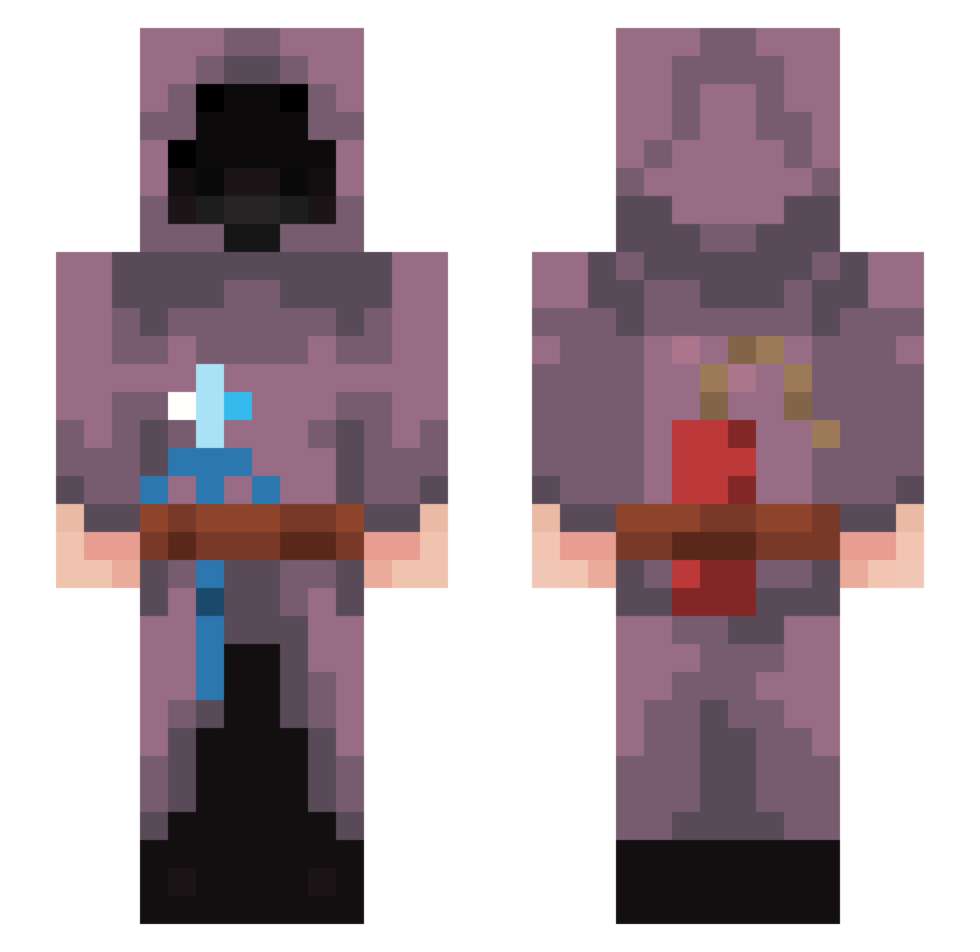 ruibackup Minecraft skin, front and back view