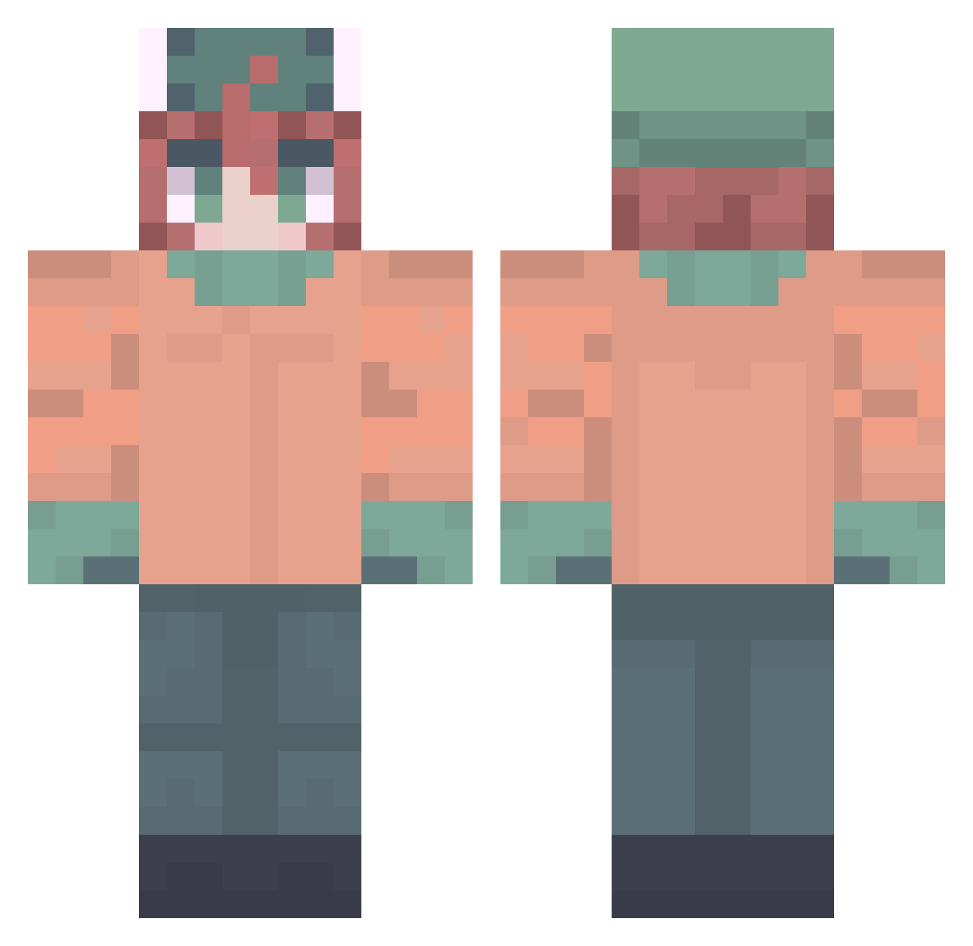 Churriko Minecraft skin, front and back view