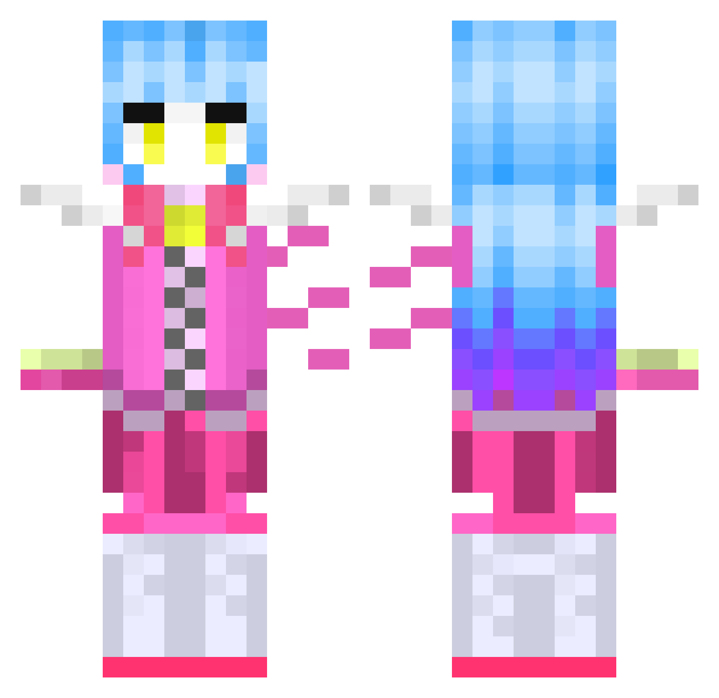 ChaoticChaos250 Minecraft skin, front and back view
