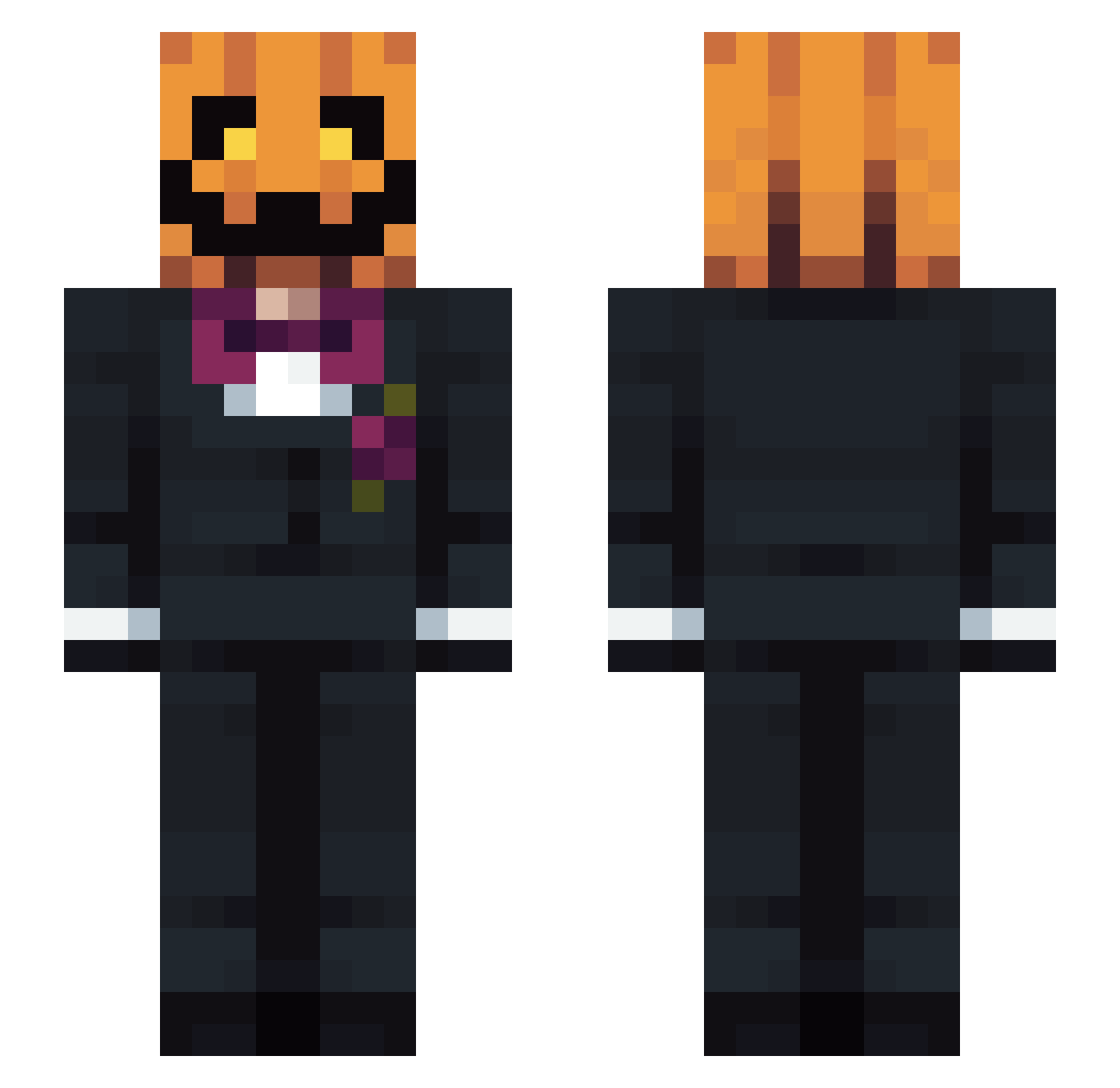 Weakk Minecraft skin, front and back view