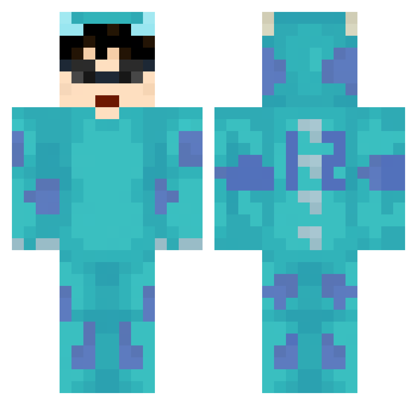 Tz550 Minecraft skin, front and back view