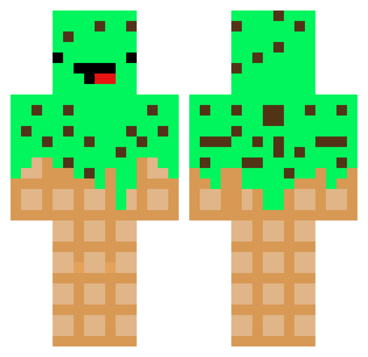 Schmaut Minecraft skin, front and back view