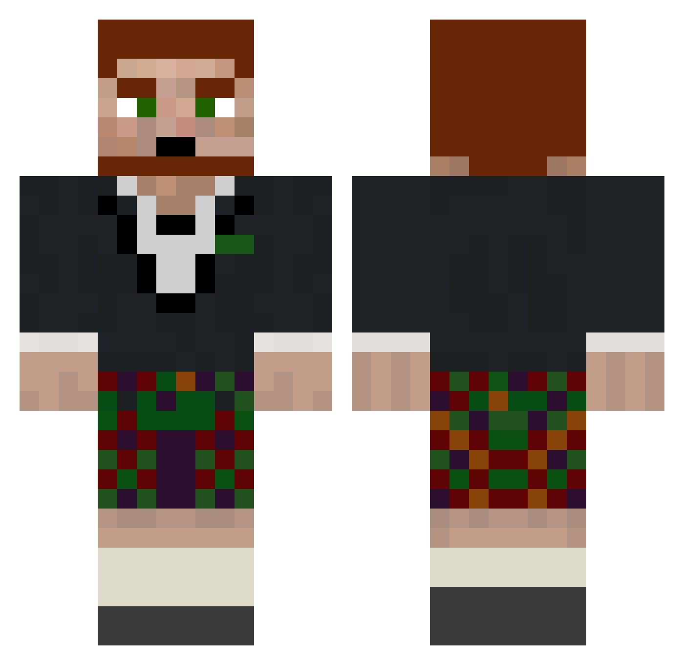 Skirl Minecraft skin, front and back view
