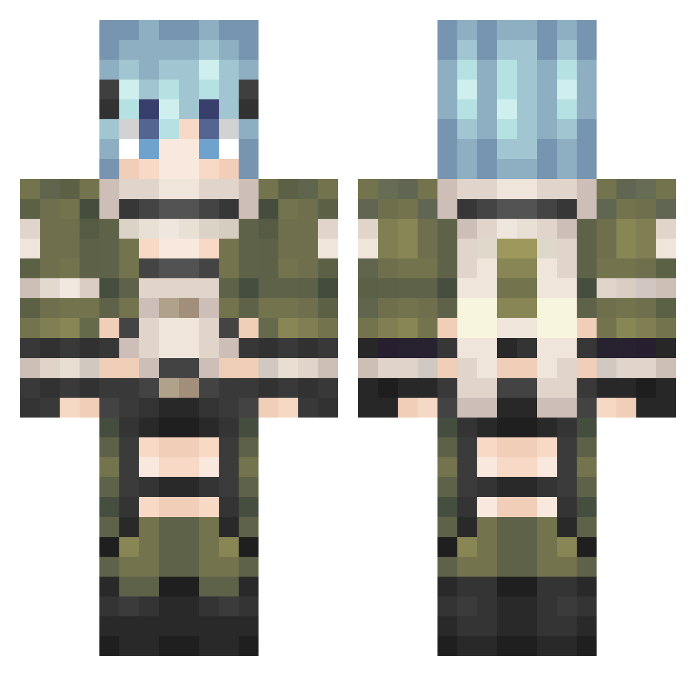 DonCokaashiraa Minecraft skin, front and back view