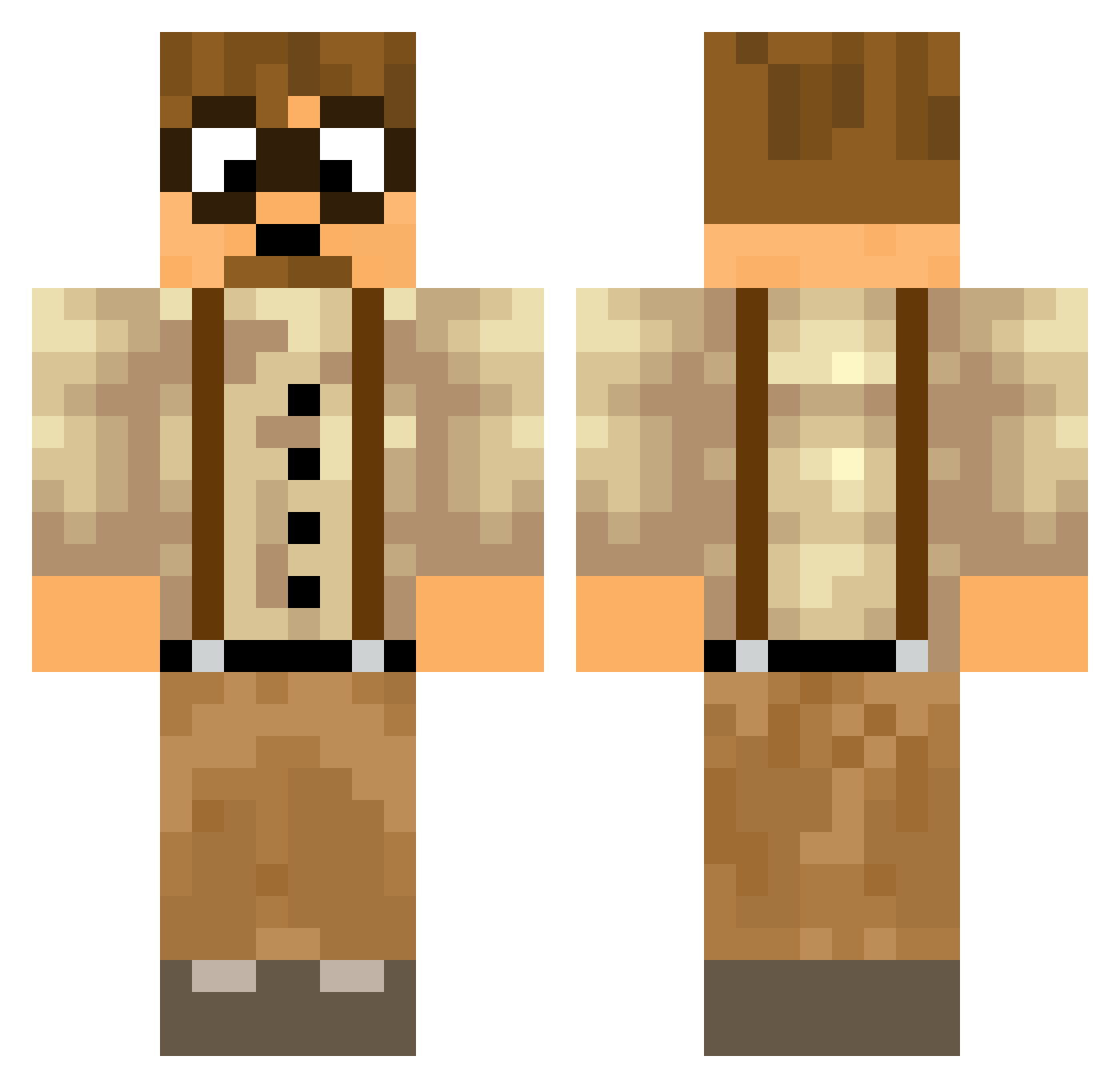Lazyrobot999 Minecraft skin, front and back view