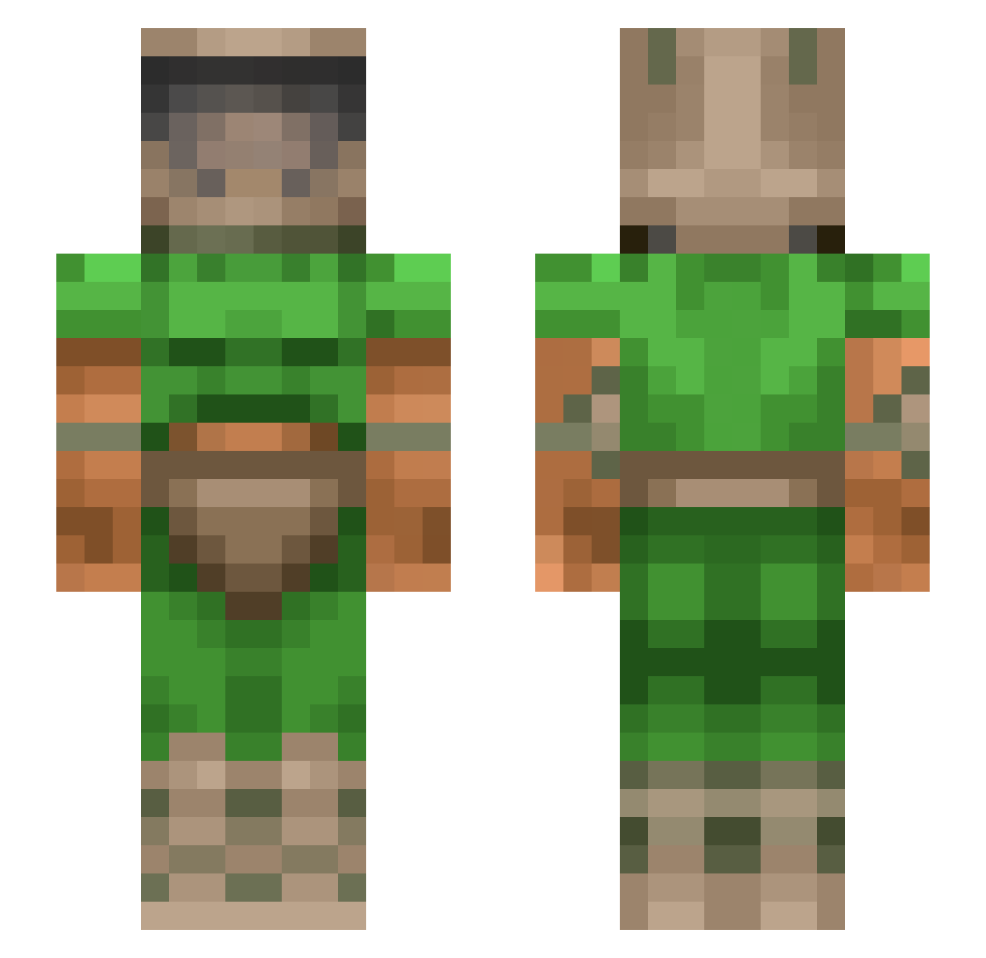 twodavez Minecraft skin, front and back view