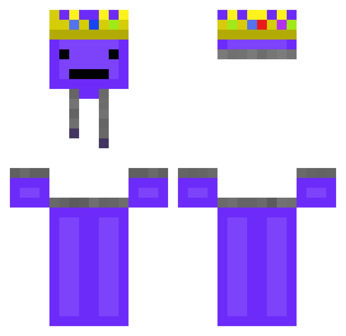 ThatPurpleDude_ Minecraft skin, front and back view