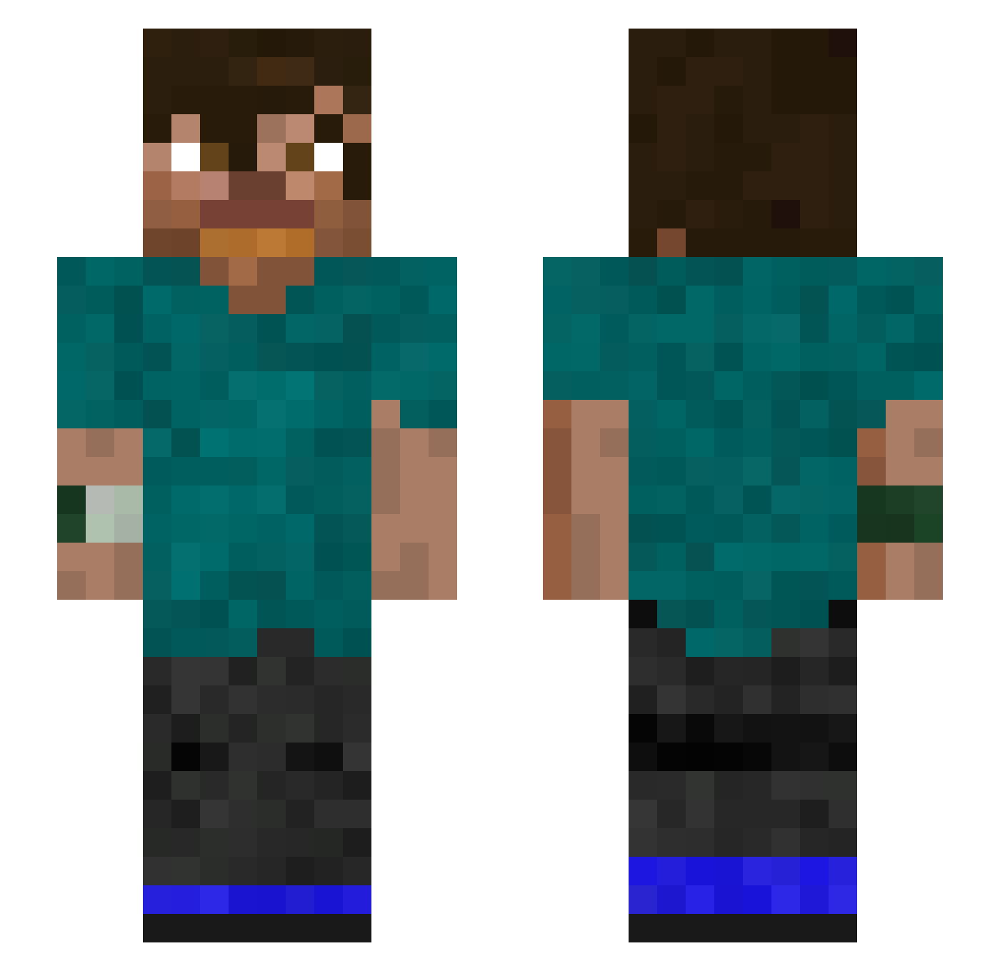 ElementoDeCostas Minecraft skin, front and back view