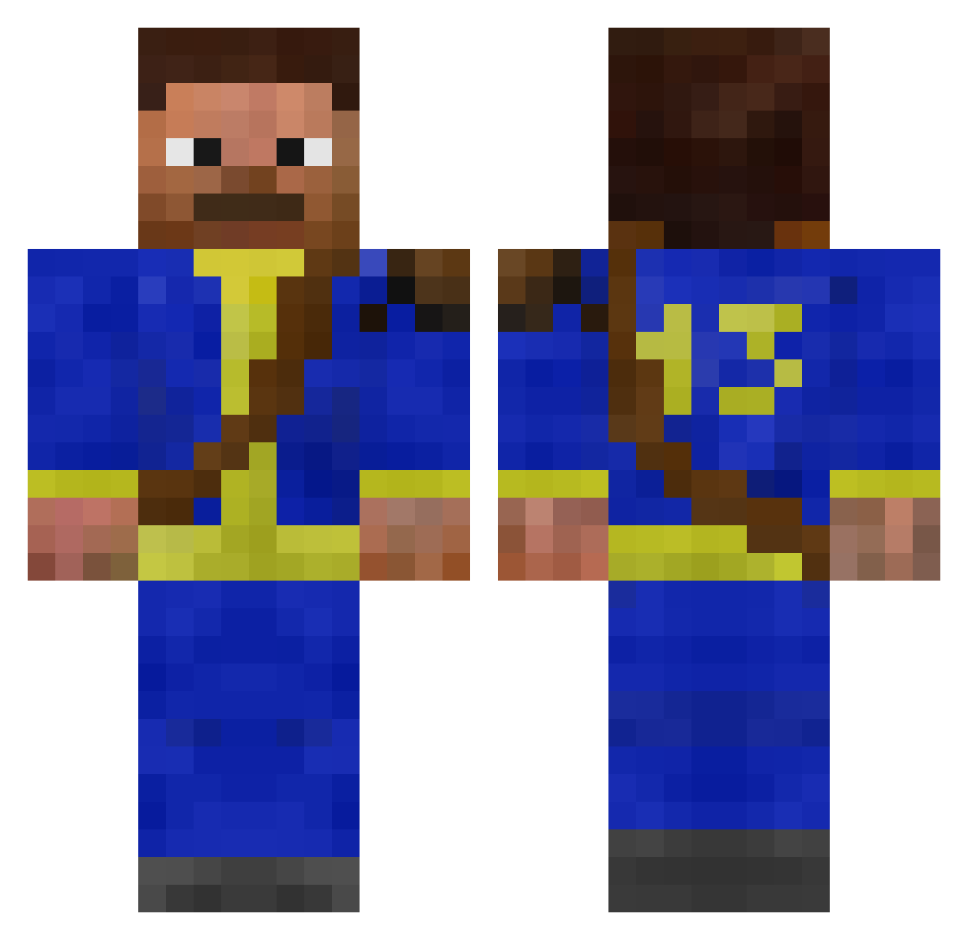 Mr_Xogaz Minecraft skin, front and back view