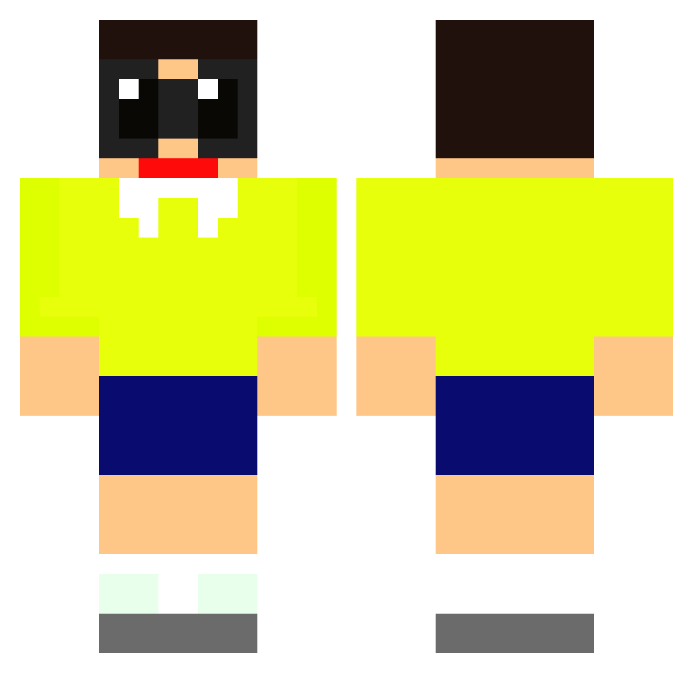 Pau2002 Minecraft skin, front and back view