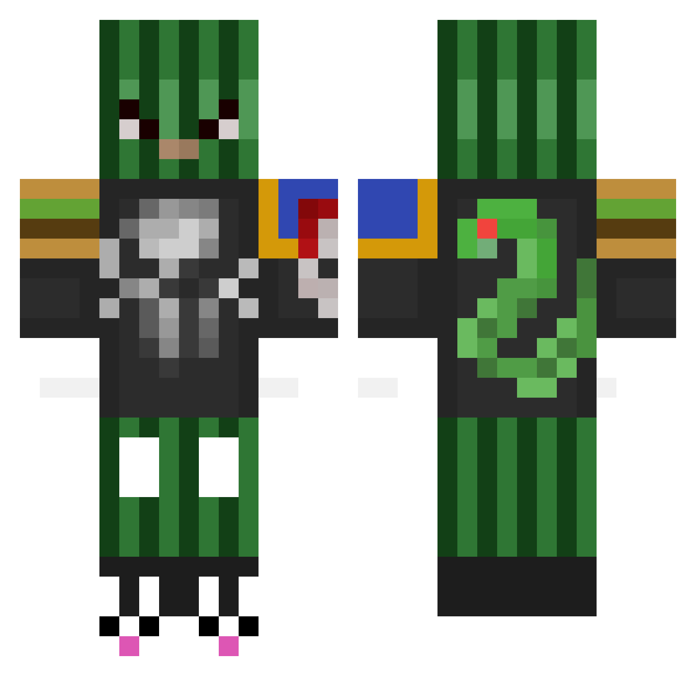 hupholland2014 Minecraft skin, front and back view