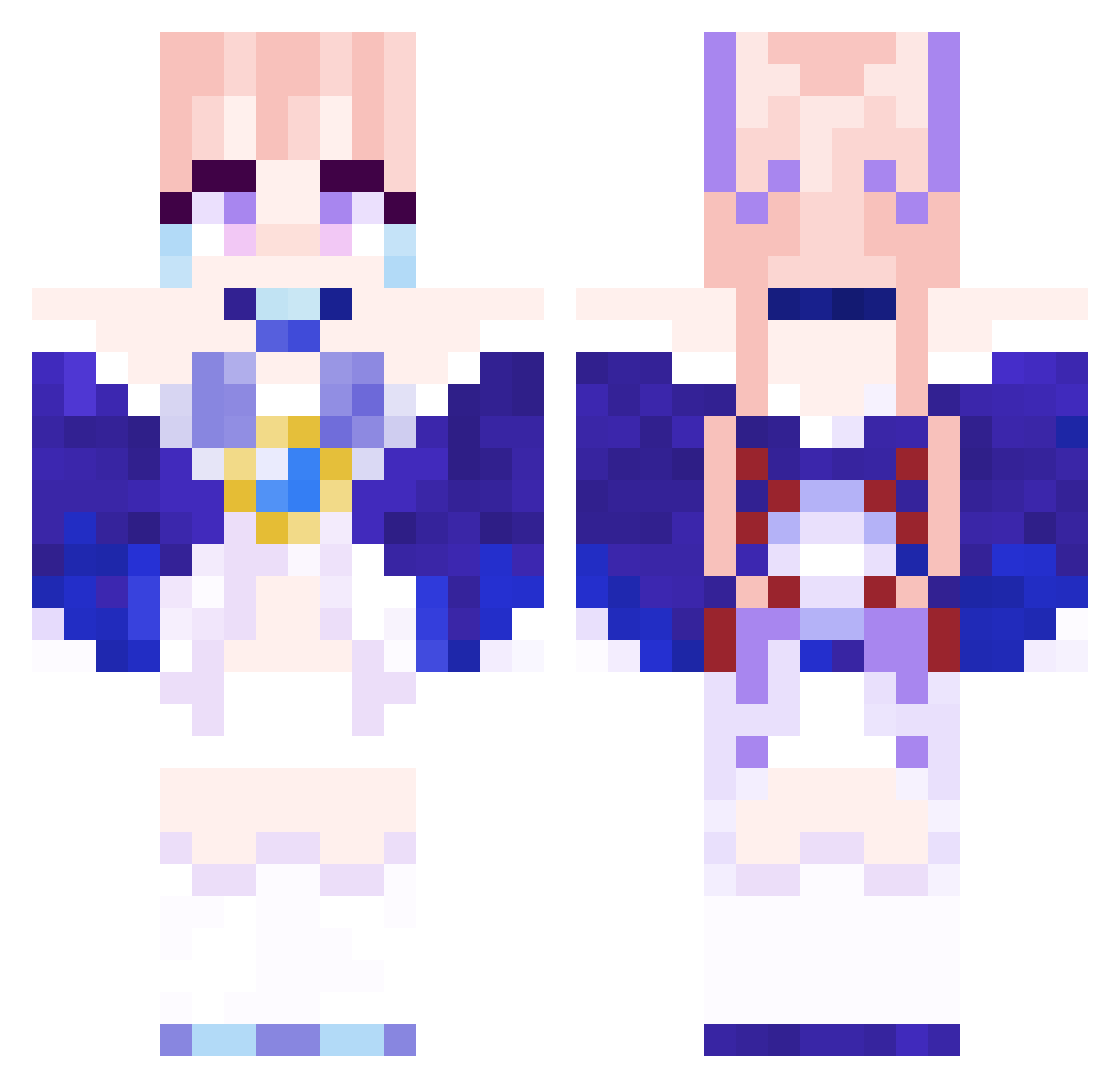 0_____________0 Minecraft skin, front and back view