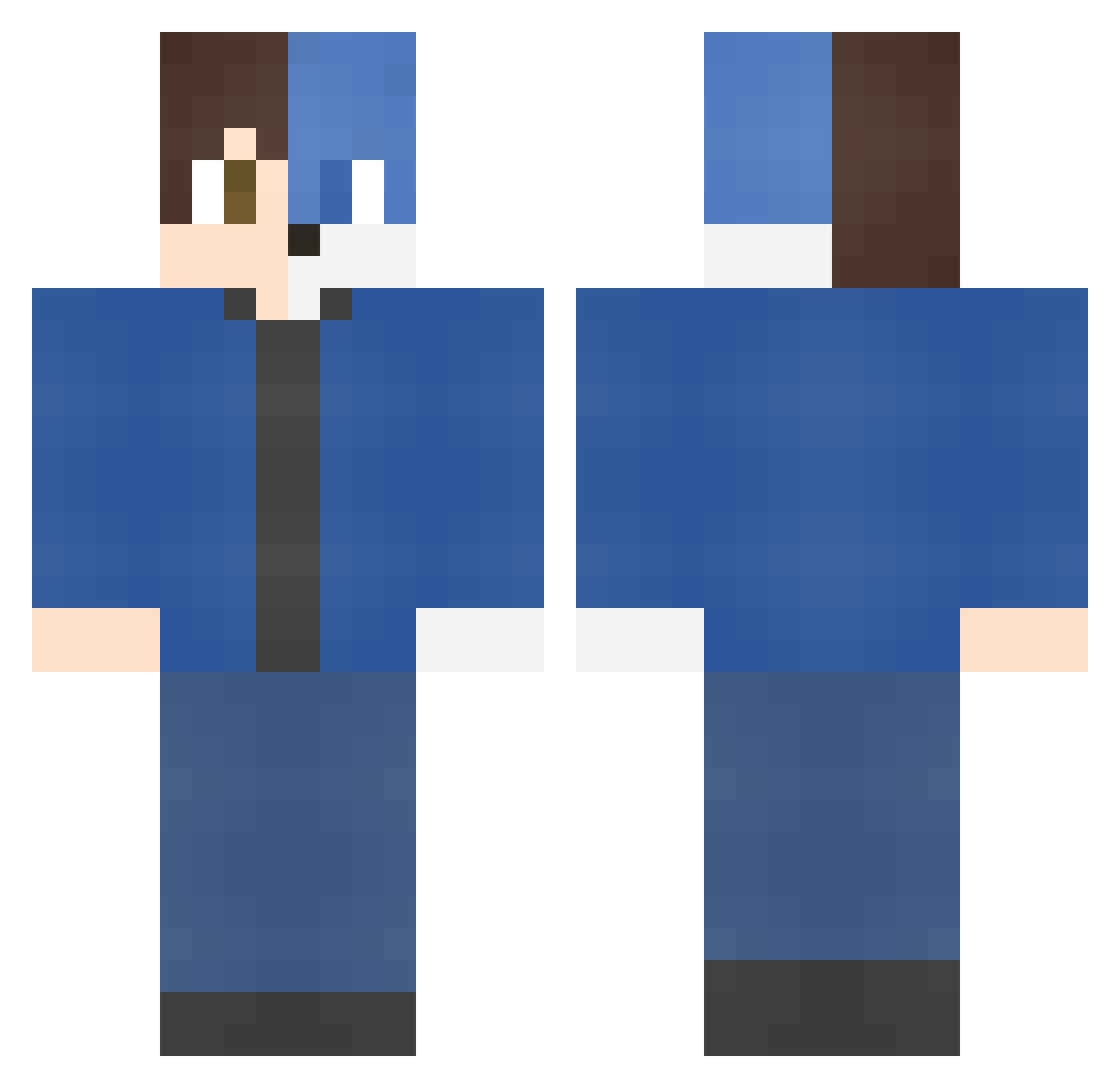 TheEvanMix Minecraft skin, front and back view