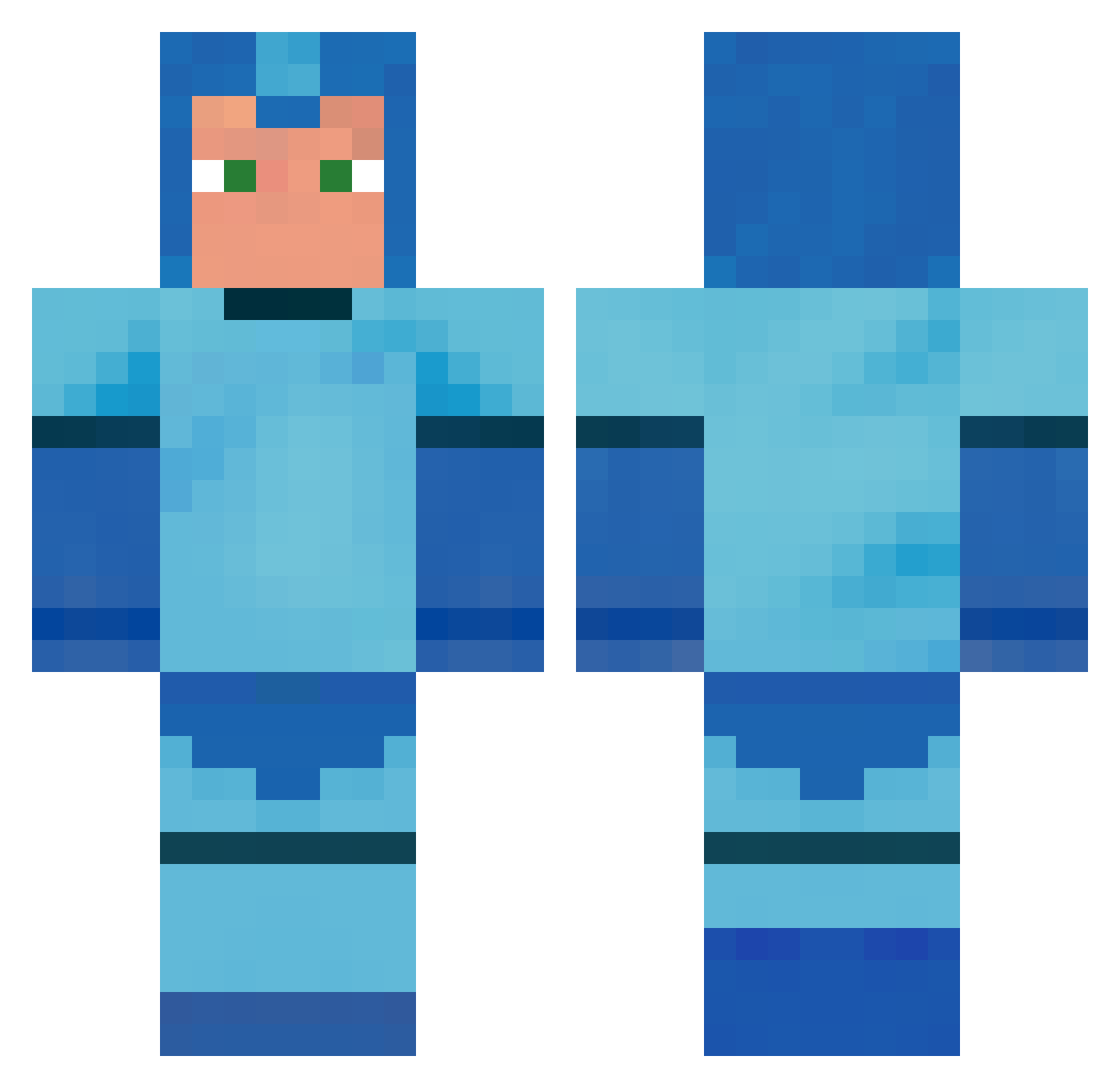 OnFall Minecraft skin, front and back view