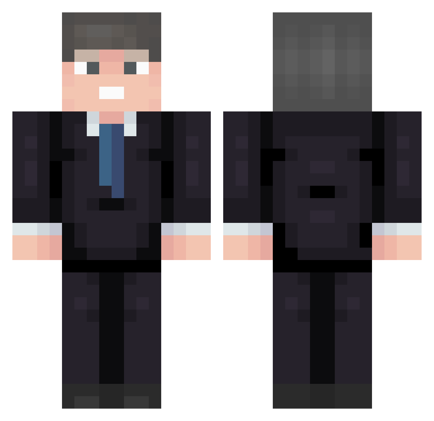 Opblaasmatras Minecraft skin, front and back view